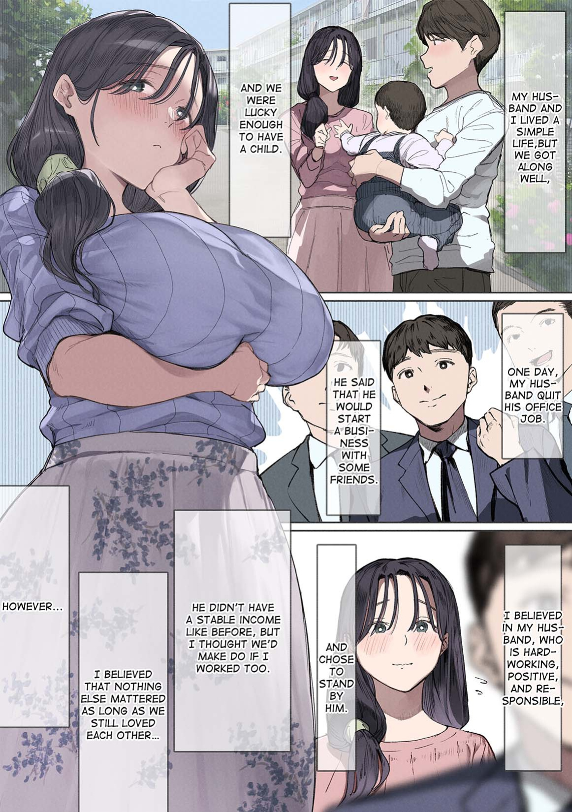 [Yomoda Yomo JAPAN (Yomoda Yomo)] Kongetsu no Yachin ga Haraemasen. [Hinkon Hitodzuma Chifuyu] Danna ni Naisho de Ooya-san no Aijin ni Narimashita. | I Can't Pay Rent This Month. [Desperate Housewife Chifuyu] I Became My Landlord's Mistress Behind My Husb