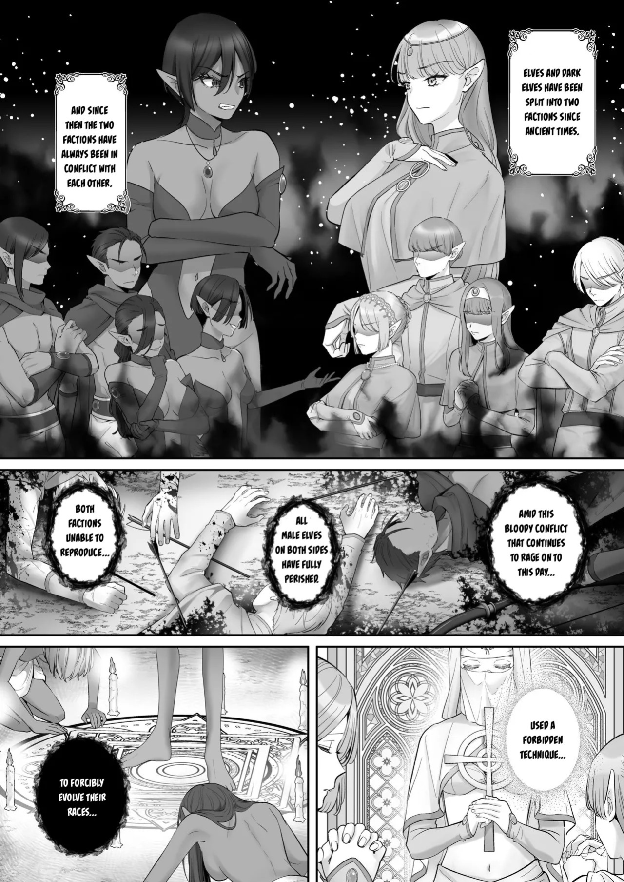 [Seika Kairaku Shoten (Chocomint)] Elf Kanraku ~Elf ni Ecchi na Inmon o Tsukete Les Ochi Saseru~ [Digital] [English]