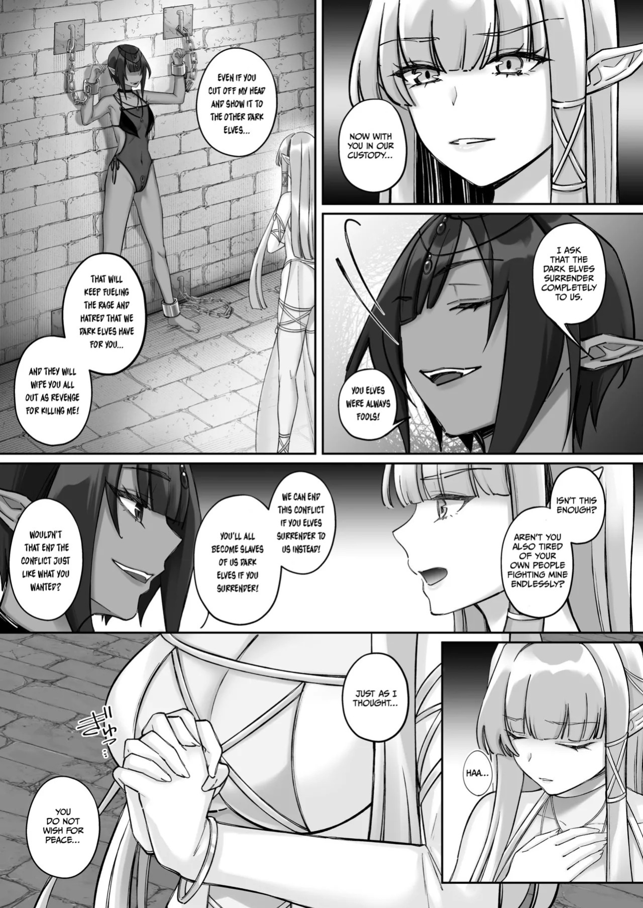 [Seika Kairaku Shoten (Chocomint)] Elf Kanraku ~Elf ni Ecchi na Inmon o Tsukete Les Ochi Saseru~ [Digital] [English]