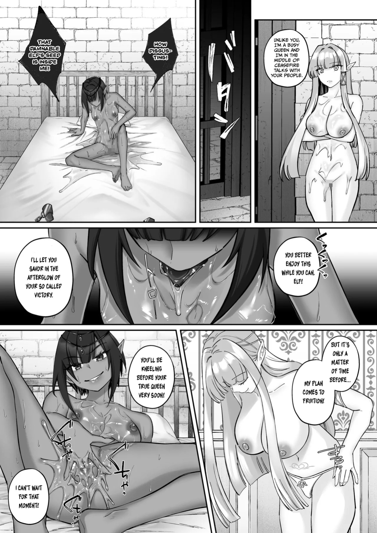 [Seika Kairaku Shoten (Chocomint)] Elf Kanraku ~Elf ni Ecchi na Inmon o Tsukete Les Ochi Saseru~ [Digital] [English]