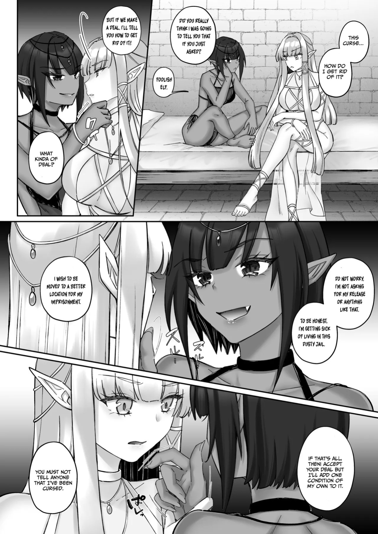 [Seika Kairaku Shoten (Chocomint)] Elf Kanraku ~Elf ni Ecchi na Inmon o Tsukete Les Ochi Saseru~ [Digital] [English]