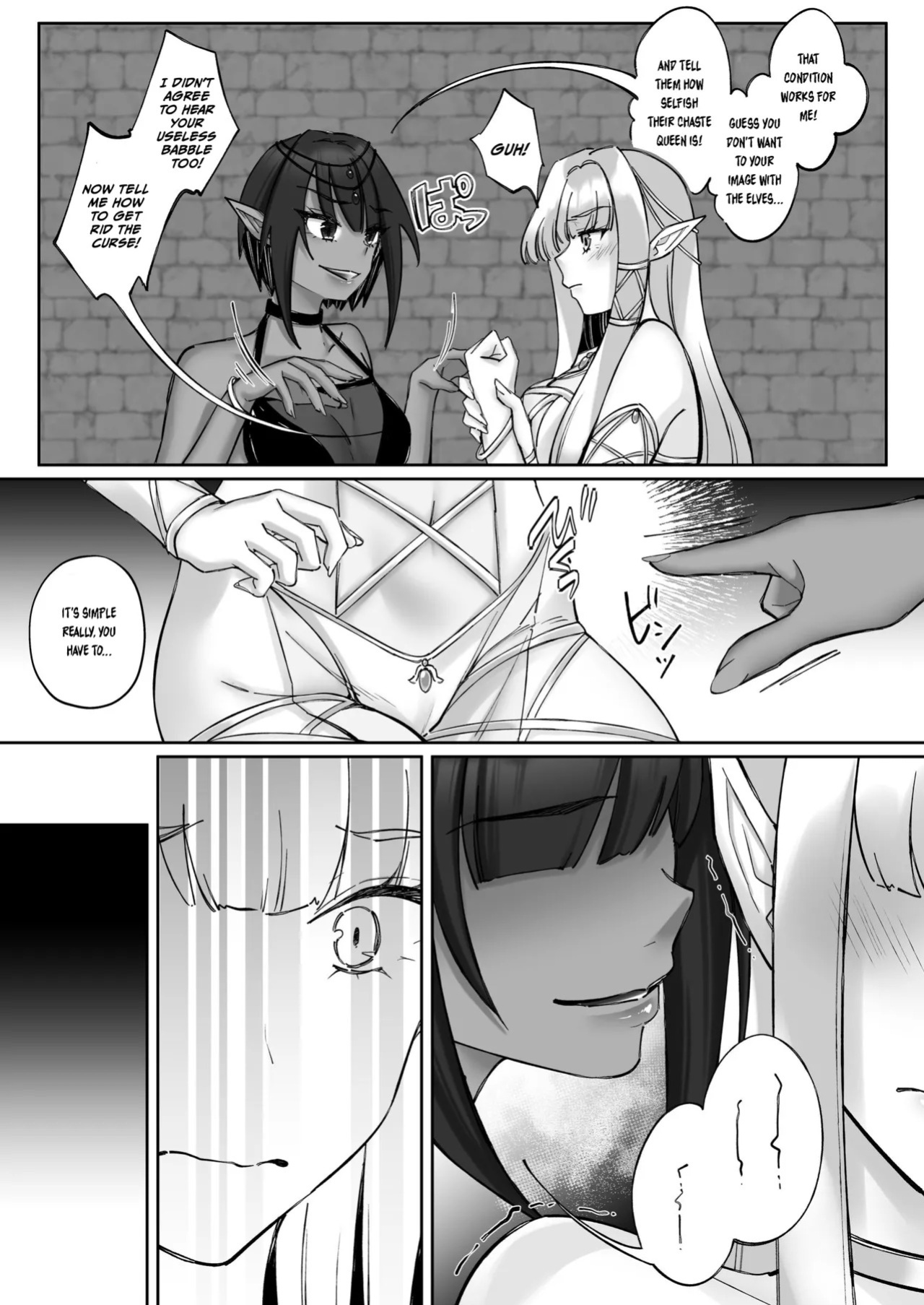 [Seika Kairaku Shoten (Chocomint)] Elf Kanraku ~Elf ni Ecchi na Inmon o Tsukete Les Ochi Saseru~ [Digital] [English]