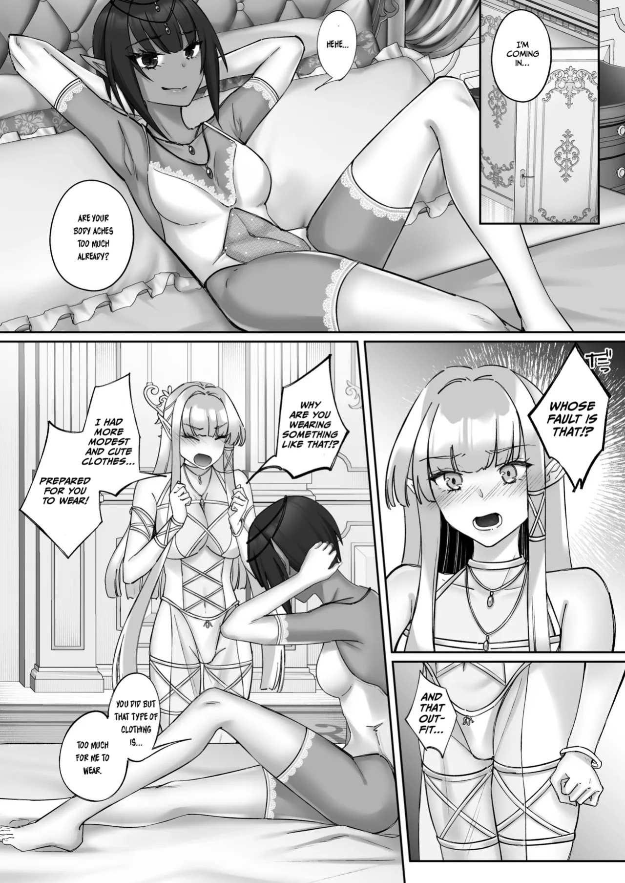 [Seika Kairaku Shoten (Chocomint)] Elf Kanraku ~Elf ni Ecchi na Inmon o Tsukete Les Ochi Saseru~ [Digital] [English]