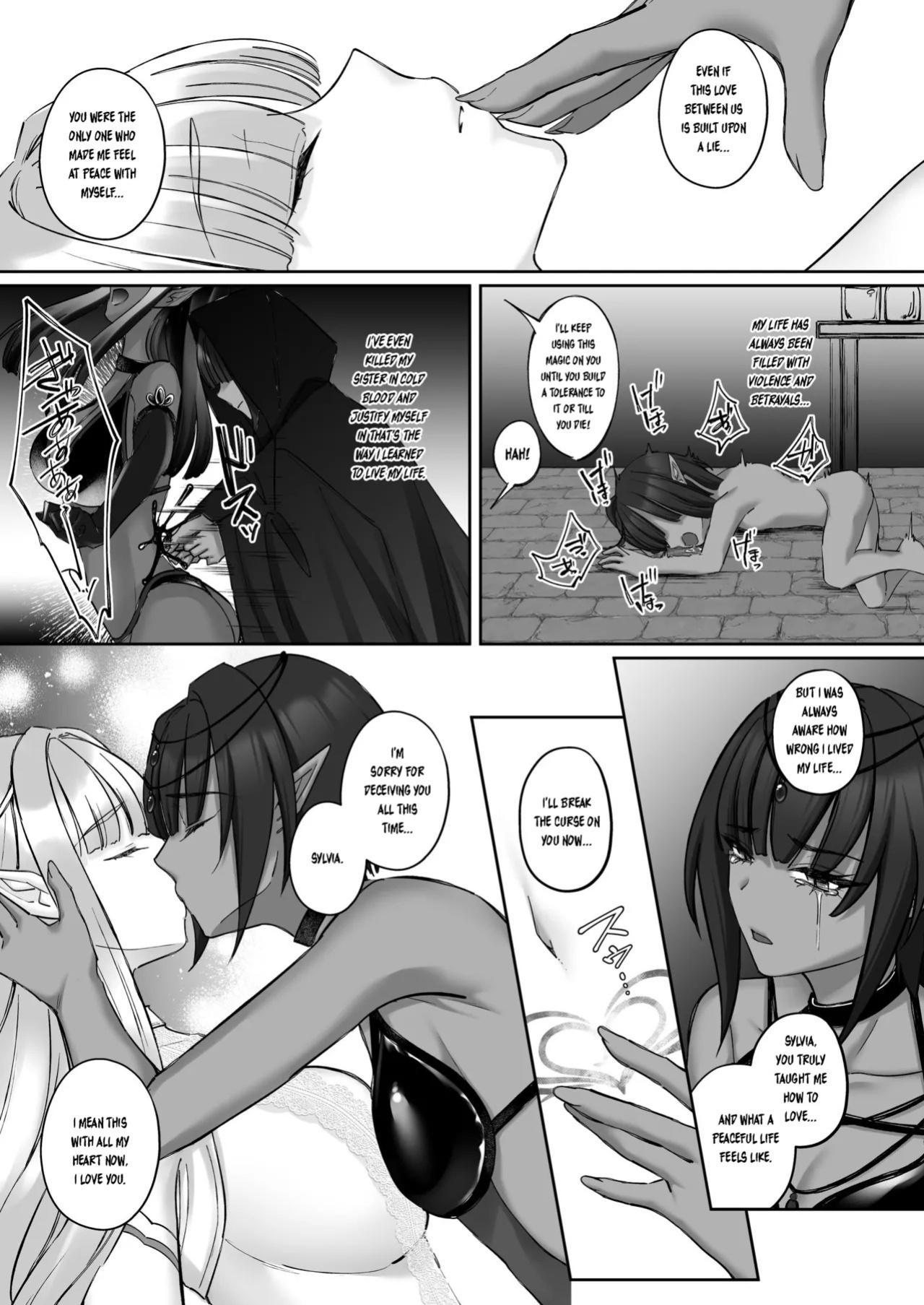 [Seika Kairaku Shoten (Chocomint)] Elf Kanraku ~Elf ni Ecchi na Inmon o Tsukete Les Ochi Saseru~ [Digital] [English]