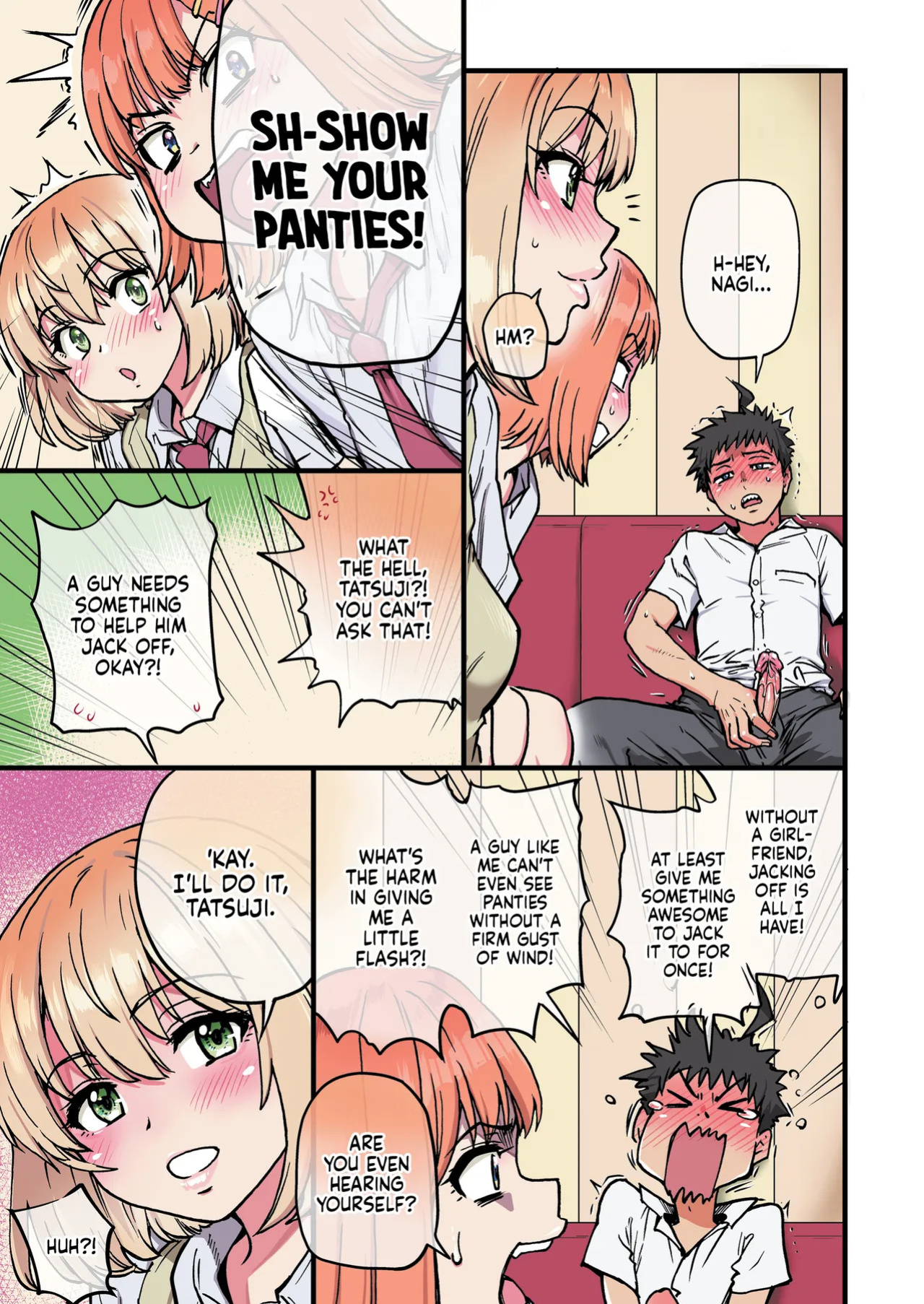 [Okina Keikaku (Shiwasu no Okina)] 100-Kai Furareta Zetsubou-teki ni Motenai Ore o Awarenda Kareshi Ari Onna Tomodachi ga Nandemo Eroi Koto Yarasete Kureta!! | Pity Party in My Pants [English] [J18] [Decensored] [Digital]