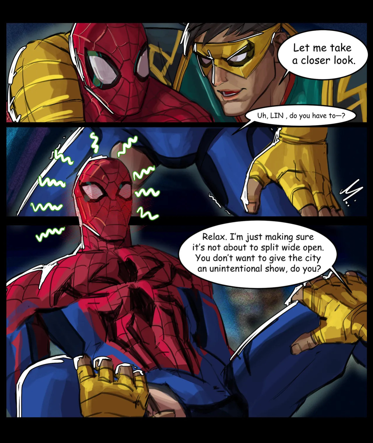 [BosoRomantics] Something in your pant - IronFrist X Spiderman [Eng]