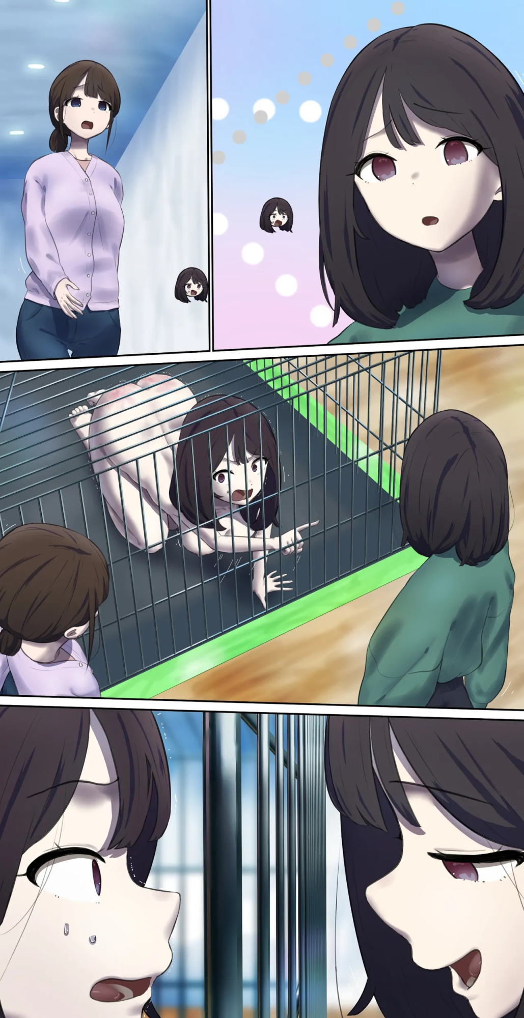 A daughter living with her human livestock clones
