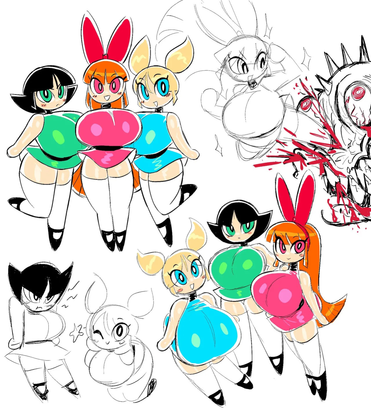 [TheGuyWhoDrawsALot) The Plow-Her Slut Girls (The Powerpuff Girls)