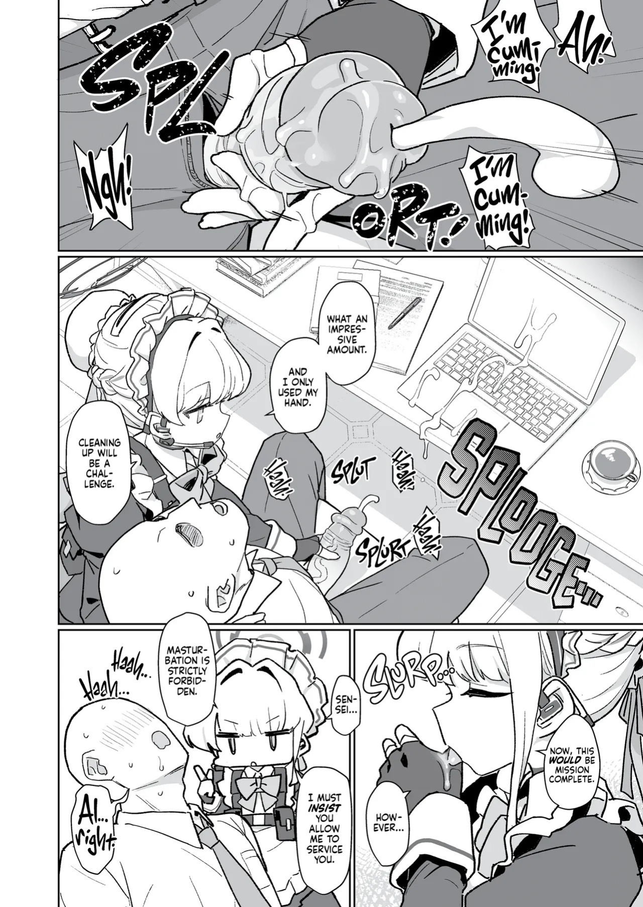[Ballistic onahole (Б)] Dokidoki Toki Meki Maid Kiss | Maid Made for Making Out (Blue Archive) [English] [Summer Salt] [Decensored] [Digital]