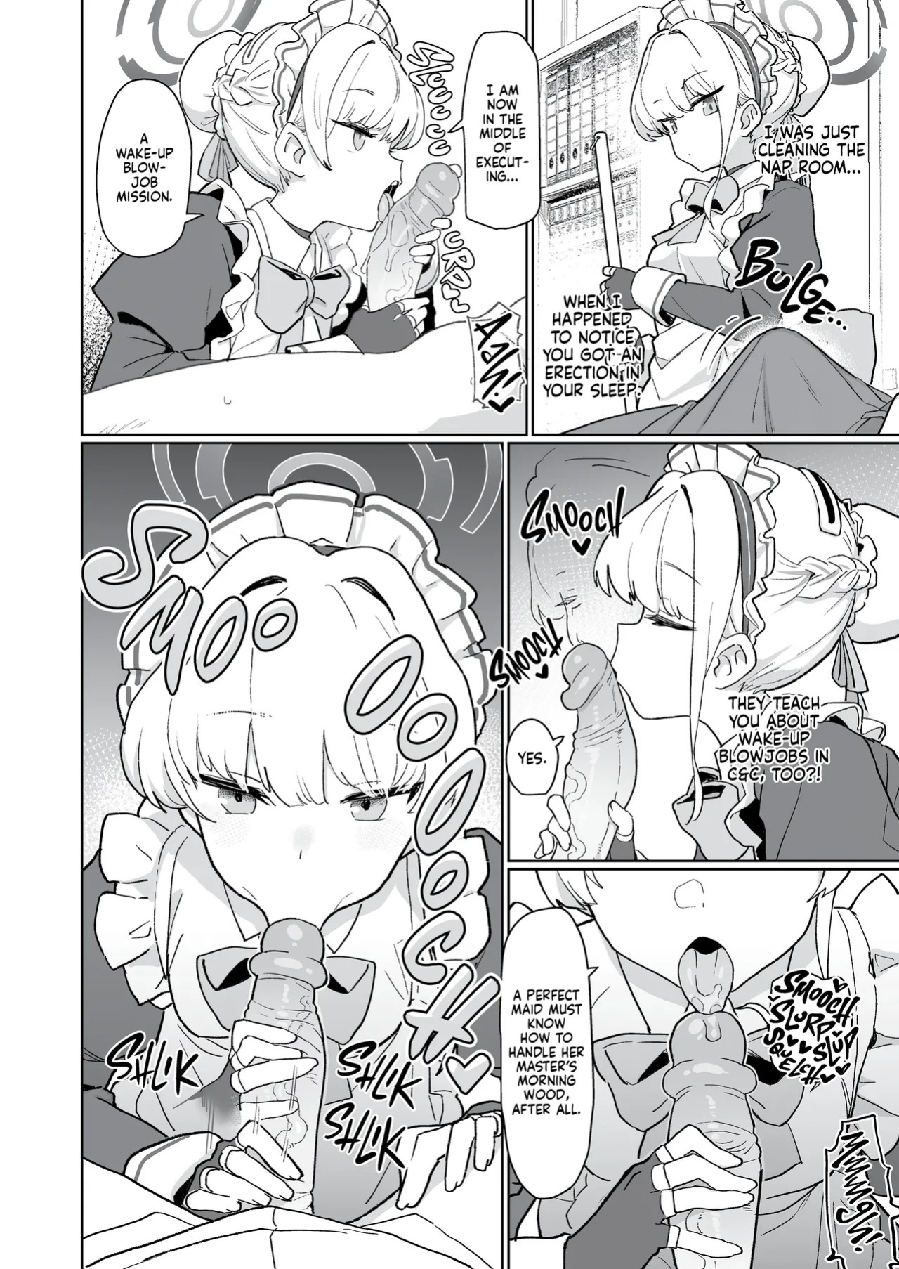 [Ballistic onahole (Б)] Dokidoki Toki Meki Maid Kiss | Maid Made for Making Out (Blue Archive) [English] [Summer Salt] [Decensored] [Digital]