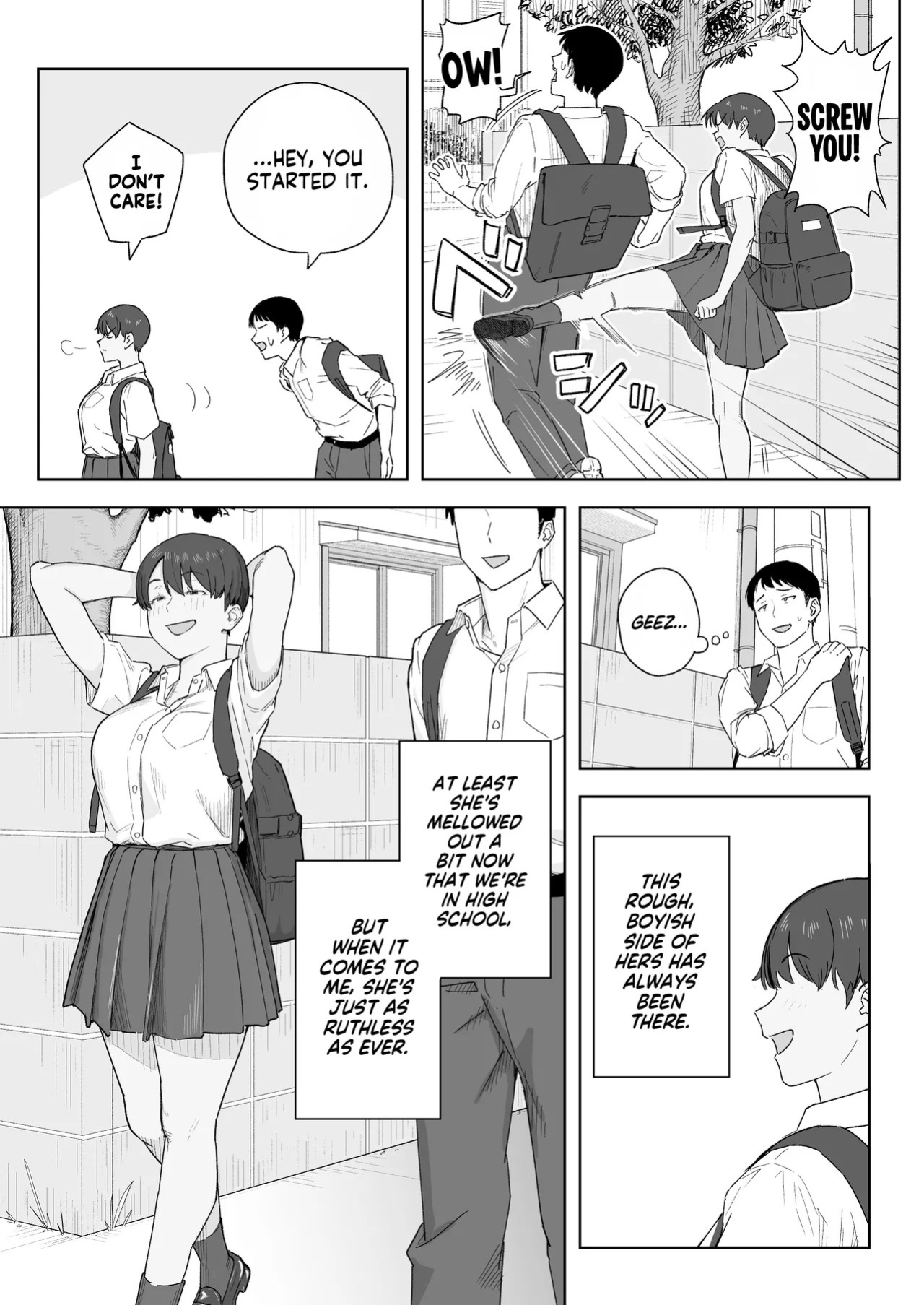 [Natsuzo] Mukashi Kara Otokoppoi Osananajimi mo Chanto Mesu ni Sodachimashita | Even my Tomboy Childhood Friend Grew up Into a Proper Female [English] [NudeSalad]