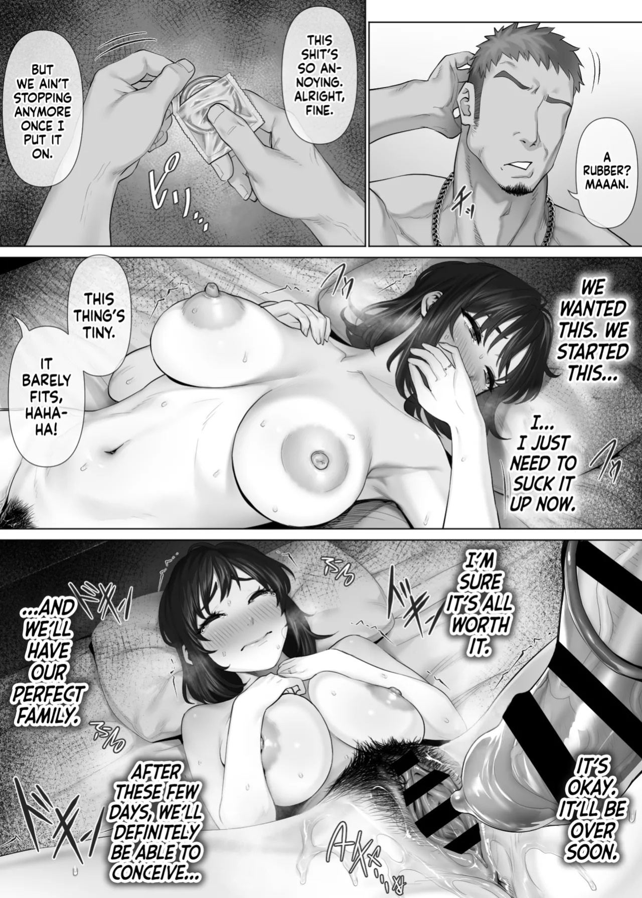 [Mitsumitsu Niku (Hikitogu)] LeveChi na Swapping 2 ~Hatsu Zecchou de Iki Kuruu Tsuma Hen~ | Swinging With the Pros 2: A Housewife's First Orgasm [English] [head empty]