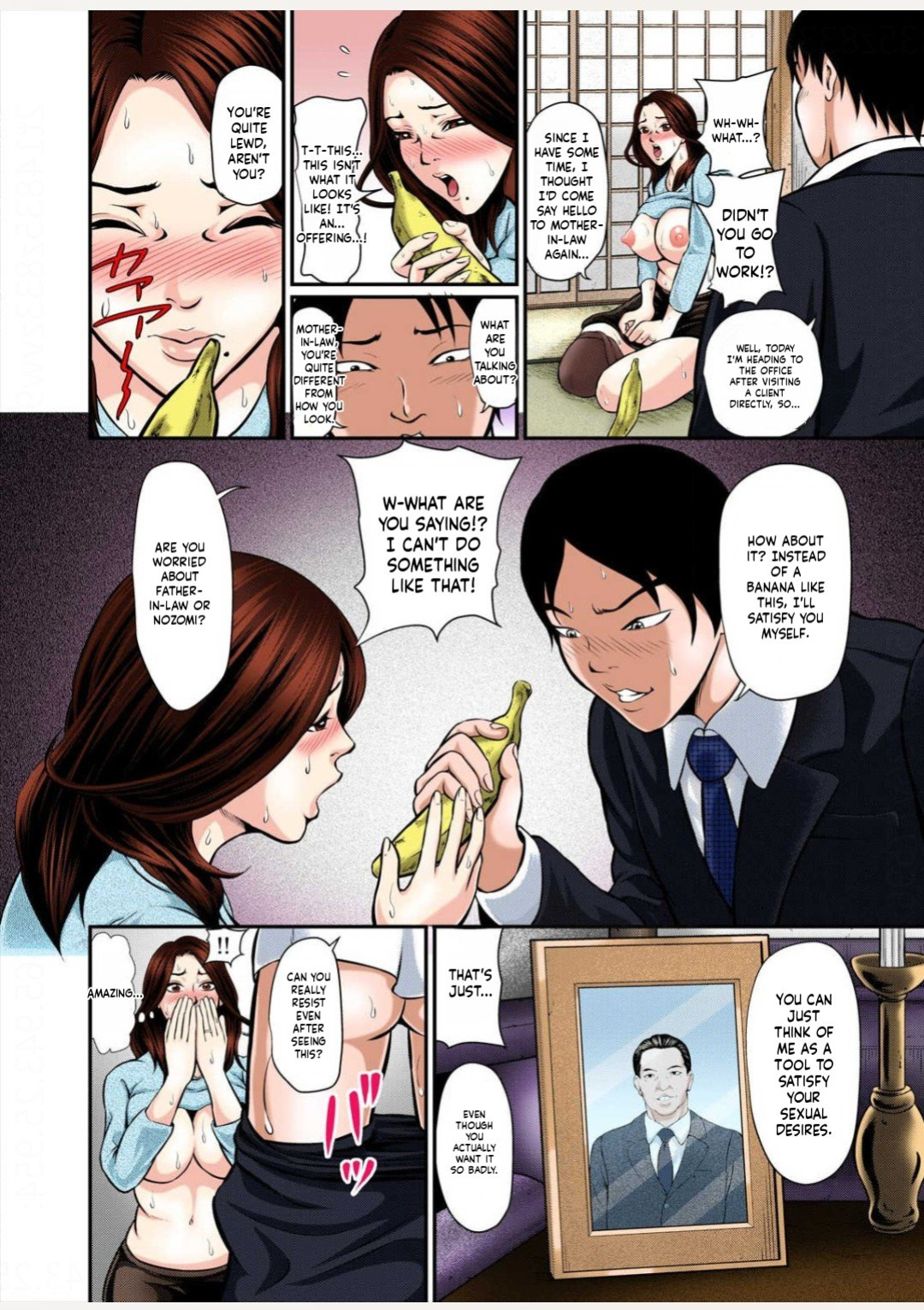 [Random_Scan] [Tsubaki Narita] Having sex with my mother-in-law every night! Daughter, Son-in-law, Banana, and You (Full Color) [English]