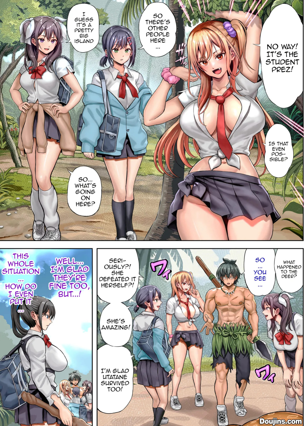 [Hokekiyo Carnival (Houhokekiyo)] Mujintou Sounan Harem 2 Ch.1-2 | Deserted Island Castaway Harem 2 Ch.1 [English] {Doujins.com}