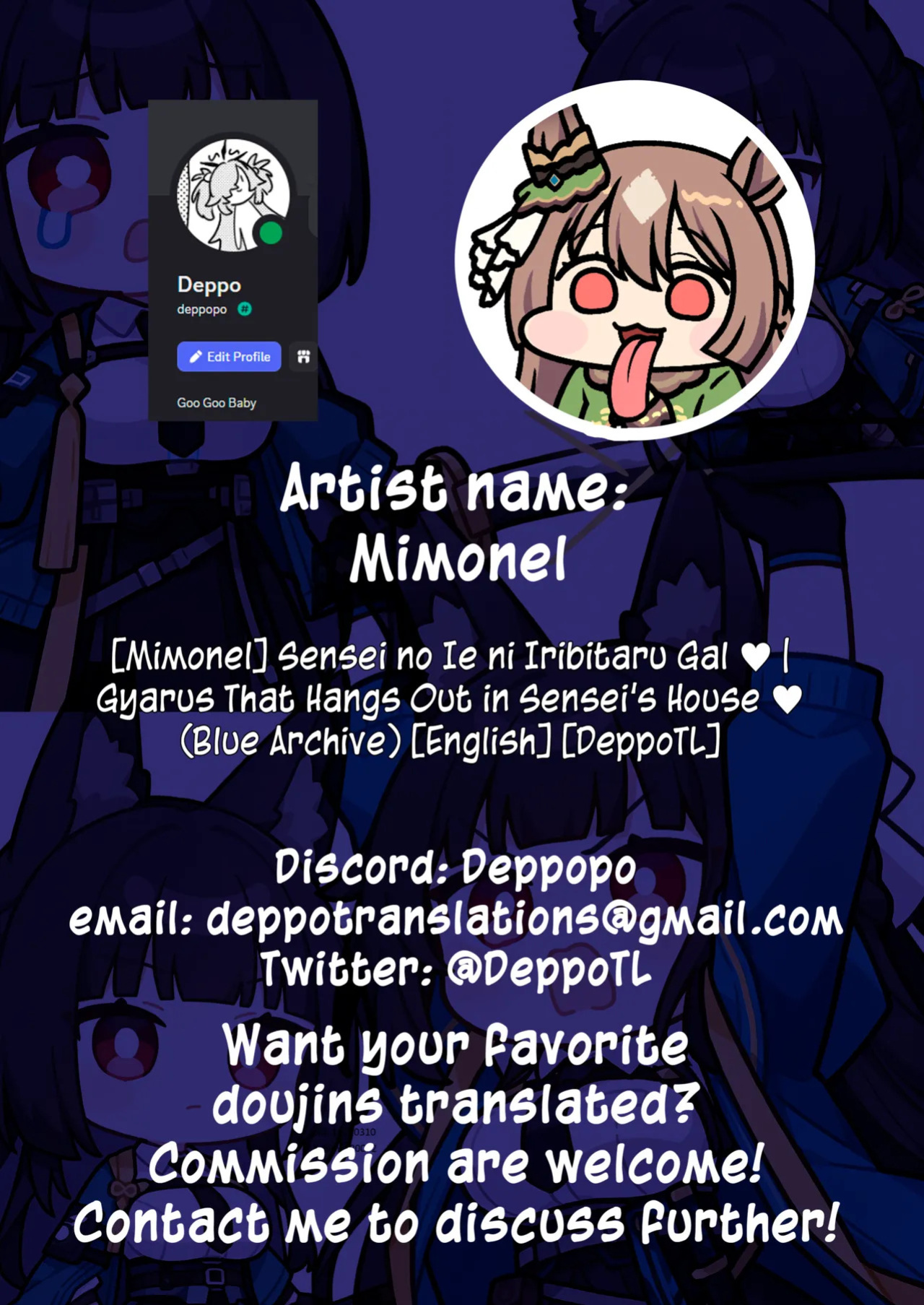 [Mimonel] Sensei no Ie ni Iribitaru Gal ♥︎ | Gyarus That Hangs Out in Sensei's House ♥︎ (Blue Archive} [English] [DeppoTL]