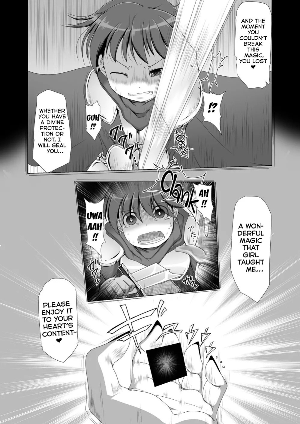 [Fukakutei Kuukan (aruva)] Seirei no Kago no Chikara de Nando mo Fukkatsu Dekiru hazu datta Yuusha wa Maou ni Yotte Chinpo BOX ni Sarete shimaimashita [English] [Kumoku]