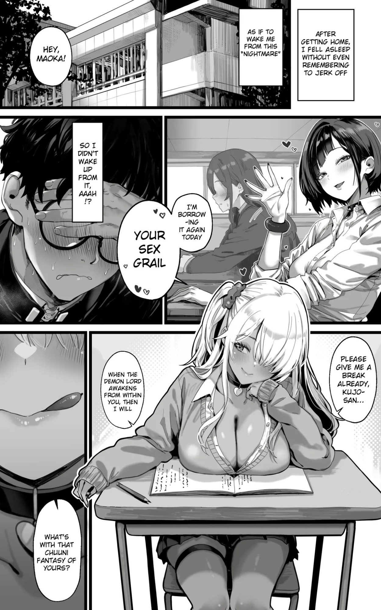 The Fap Material Gyaru Harem - We'll Serve You with Our whole Heart and Souls using Blowjobs, Titfucks, and Threesomes until the Demon Lord Awakens!!
