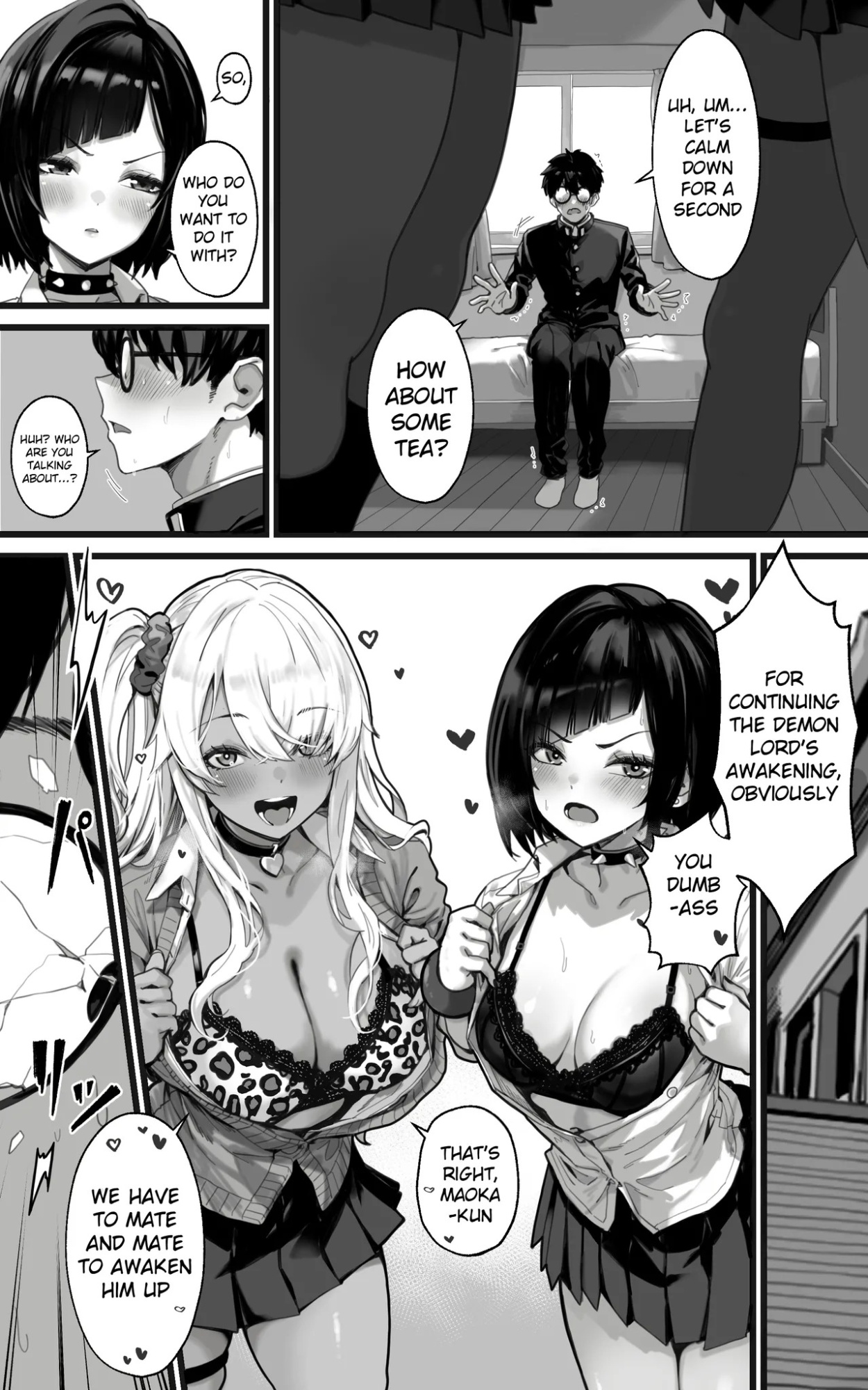 The Fap Material Gyaru Harem - We'll Serve You with Our whole Heart and Souls using Blowjobs, Titfucks, and Threesomes until the Demon Lord Awakens!!