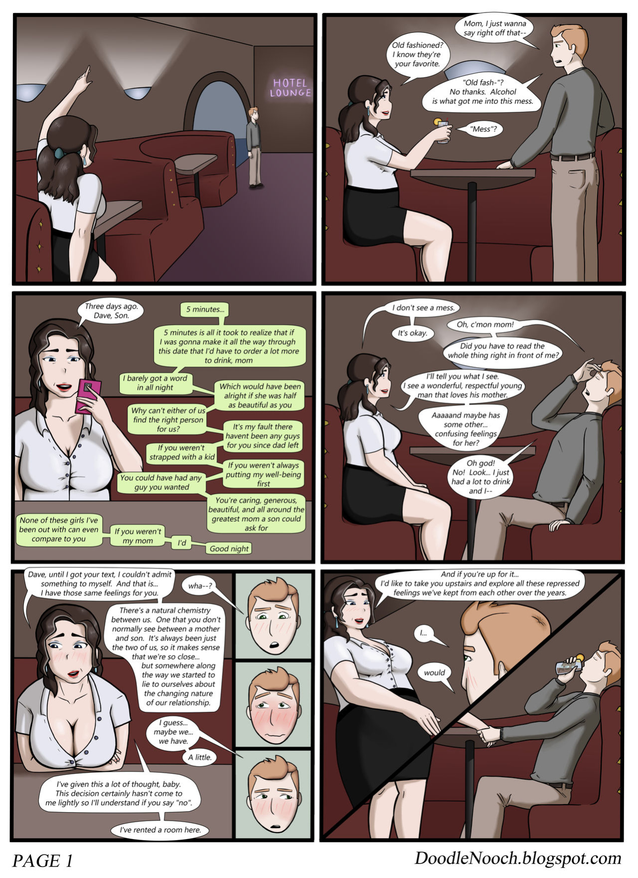 [DoodleNooch] Mother Son 4: Drunk Text