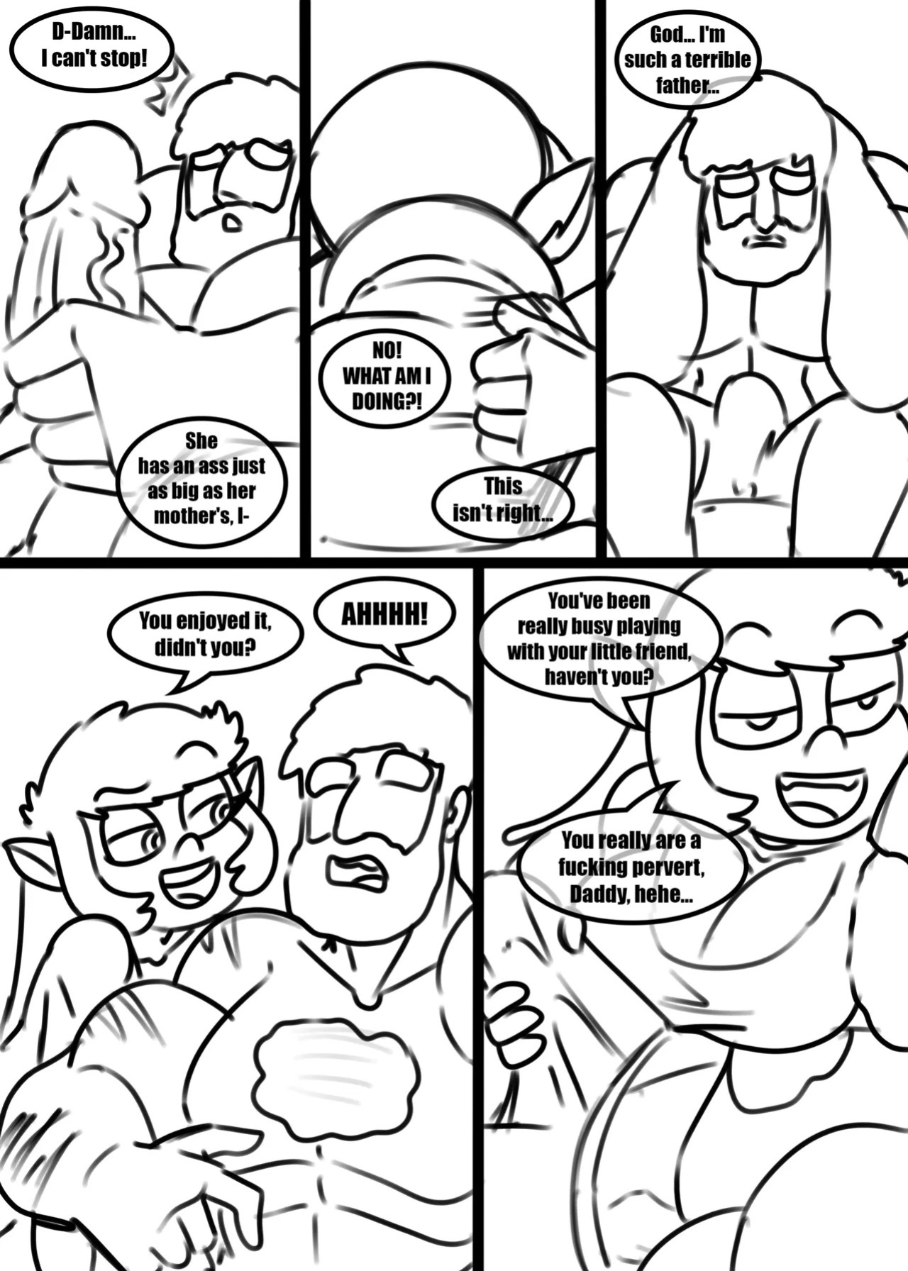 [Zaicomaster14] "Playing with Daddy" [In progress] (sketches) [English] (My Totally Normal Family)