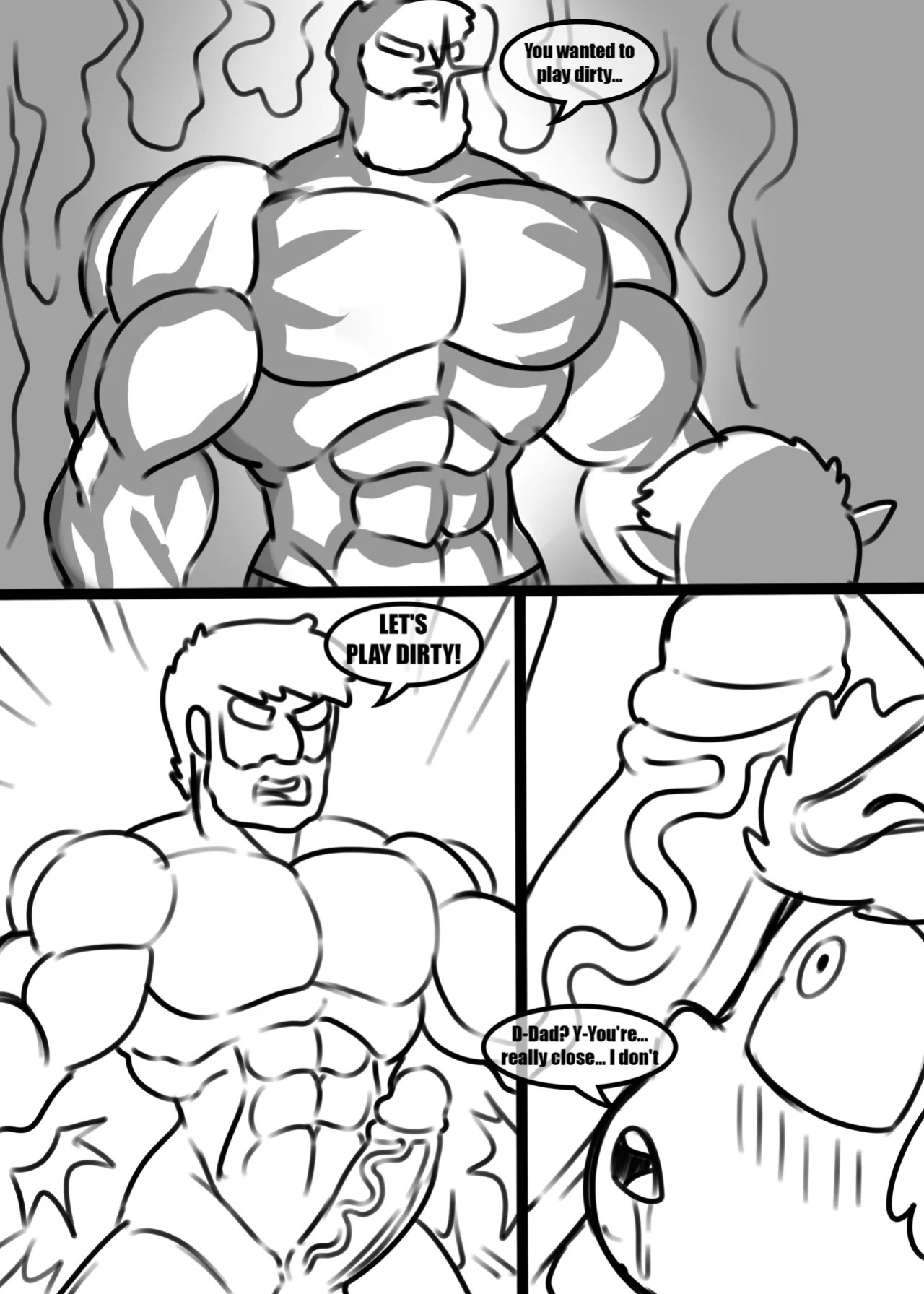 [Zaicomaster14] "Playing with Daddy" [In progress] (sketches) [English] (My Totally Normal Family)