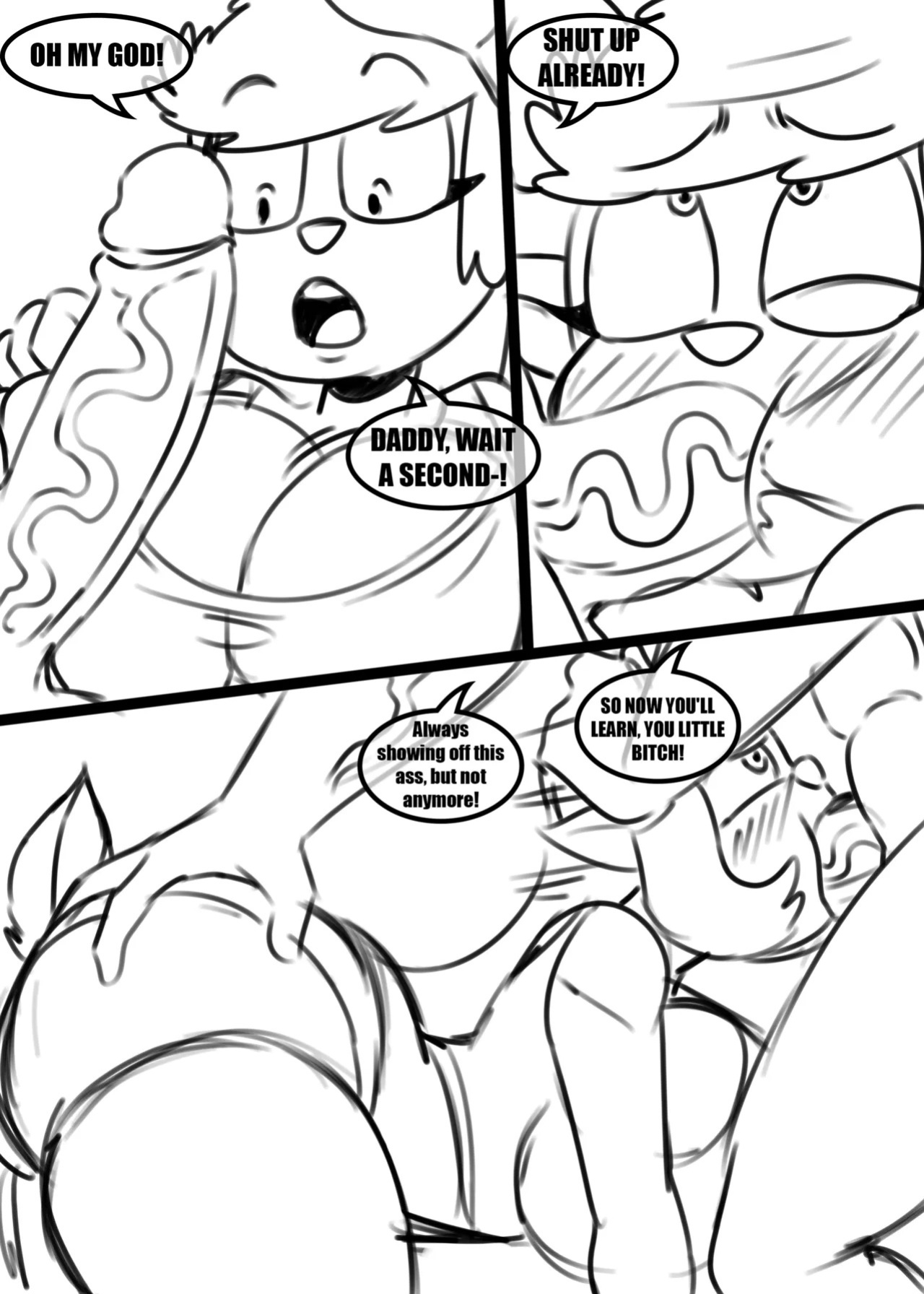 [Zaicomaster14] "Playing with Daddy" [In progress] (sketches) [English] (My Totally Normal Family)