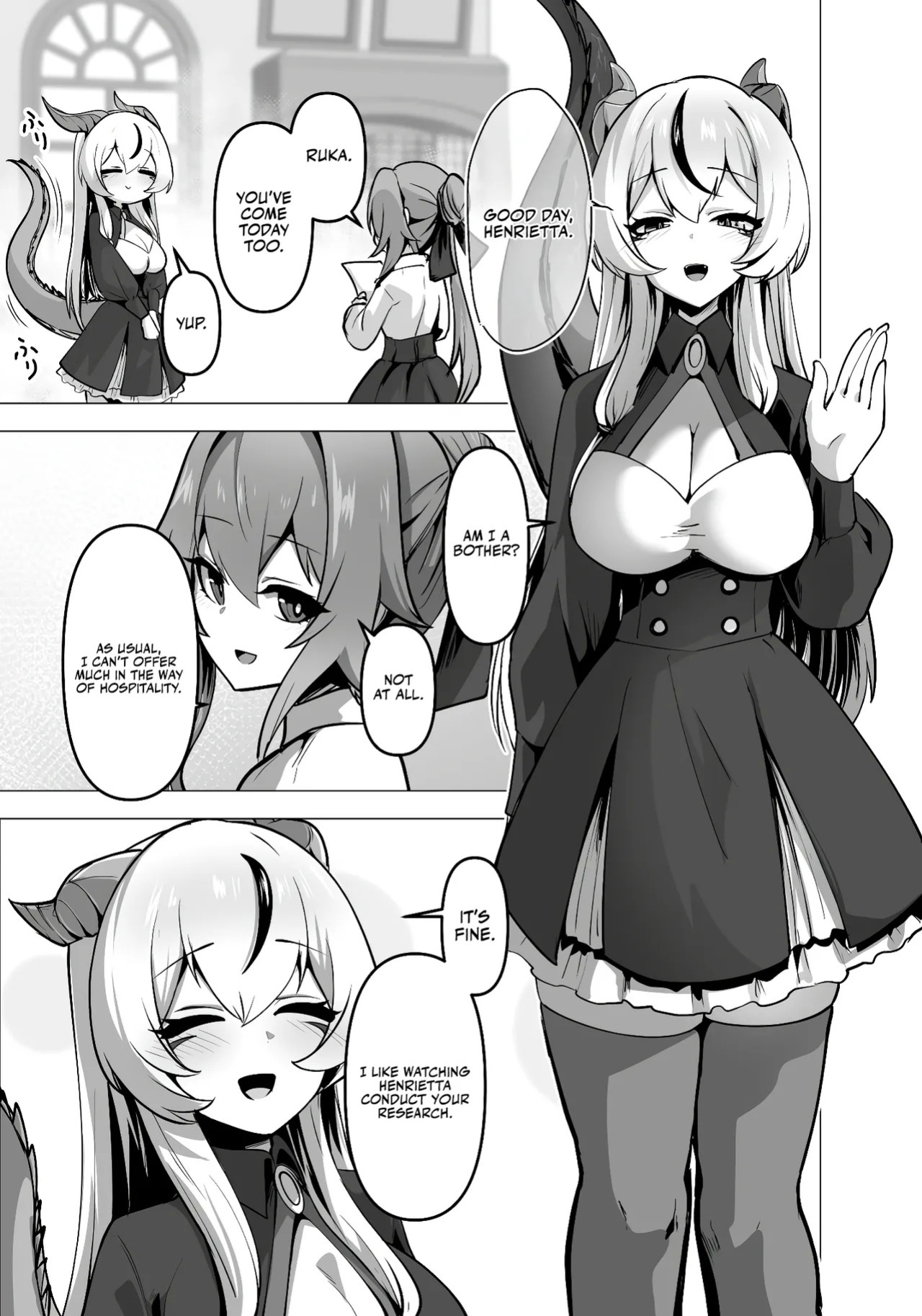[Hashioki (Otemoto)] Saikyou Shuzoku no Ryuu no Musume ga Shitsukoku Kozukuri o Nedatte Kuru node Futanari Chinchin de Wakaraseru Hanashi | The Daughter of the Strongest Dragon Race Won't Stop Begging for a Baby, So I'll Teach Her a Lesson with My Futanar
