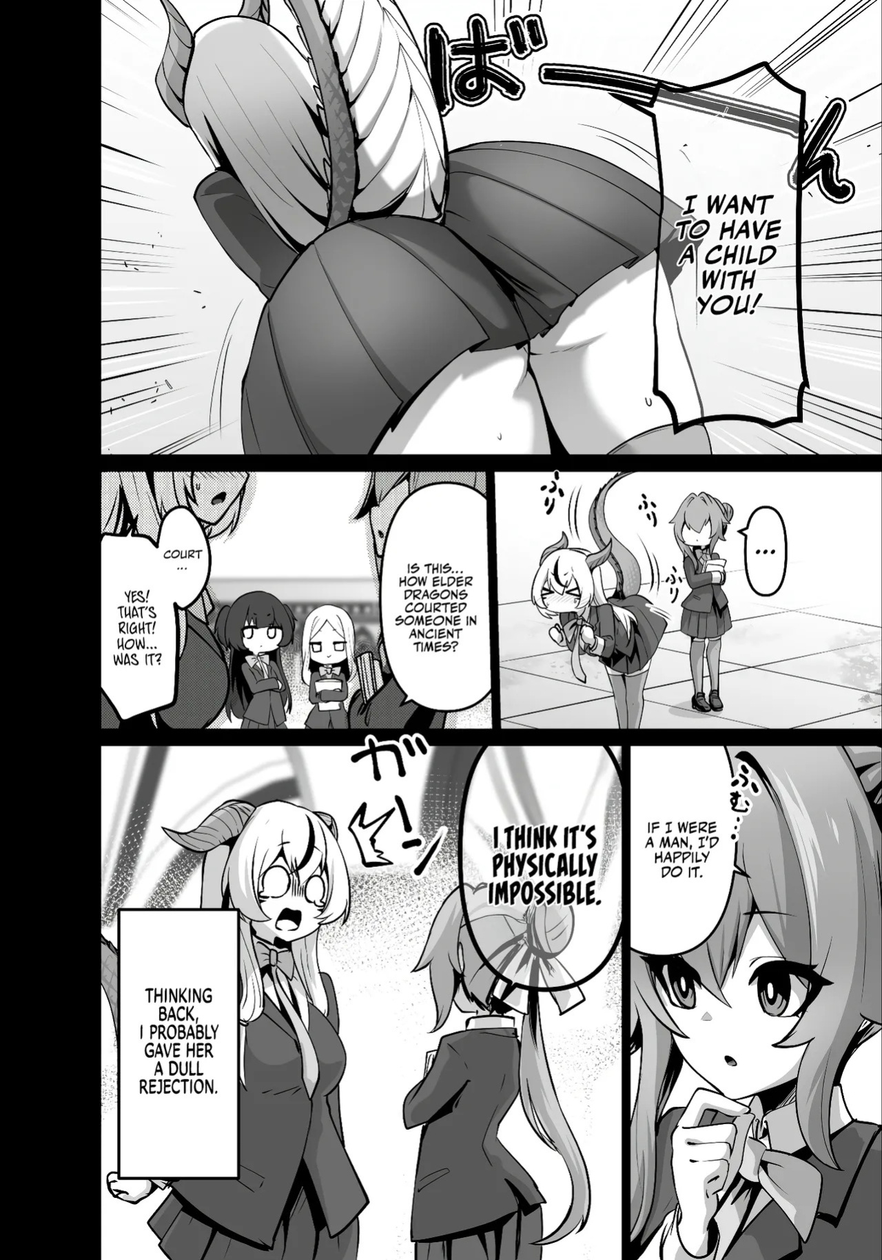 [Hashioki (Otemoto)] Saikyou Shuzoku no Ryuu no Musume ga Shitsukoku Kozukuri o Nedatte Kuru node Futanari Chinchin de Wakaraseru Hanashi | The Daughter of the Strongest Dragon Race Won't Stop Begging for a Baby, So I'll Teach Her a Lesson with My Futanar