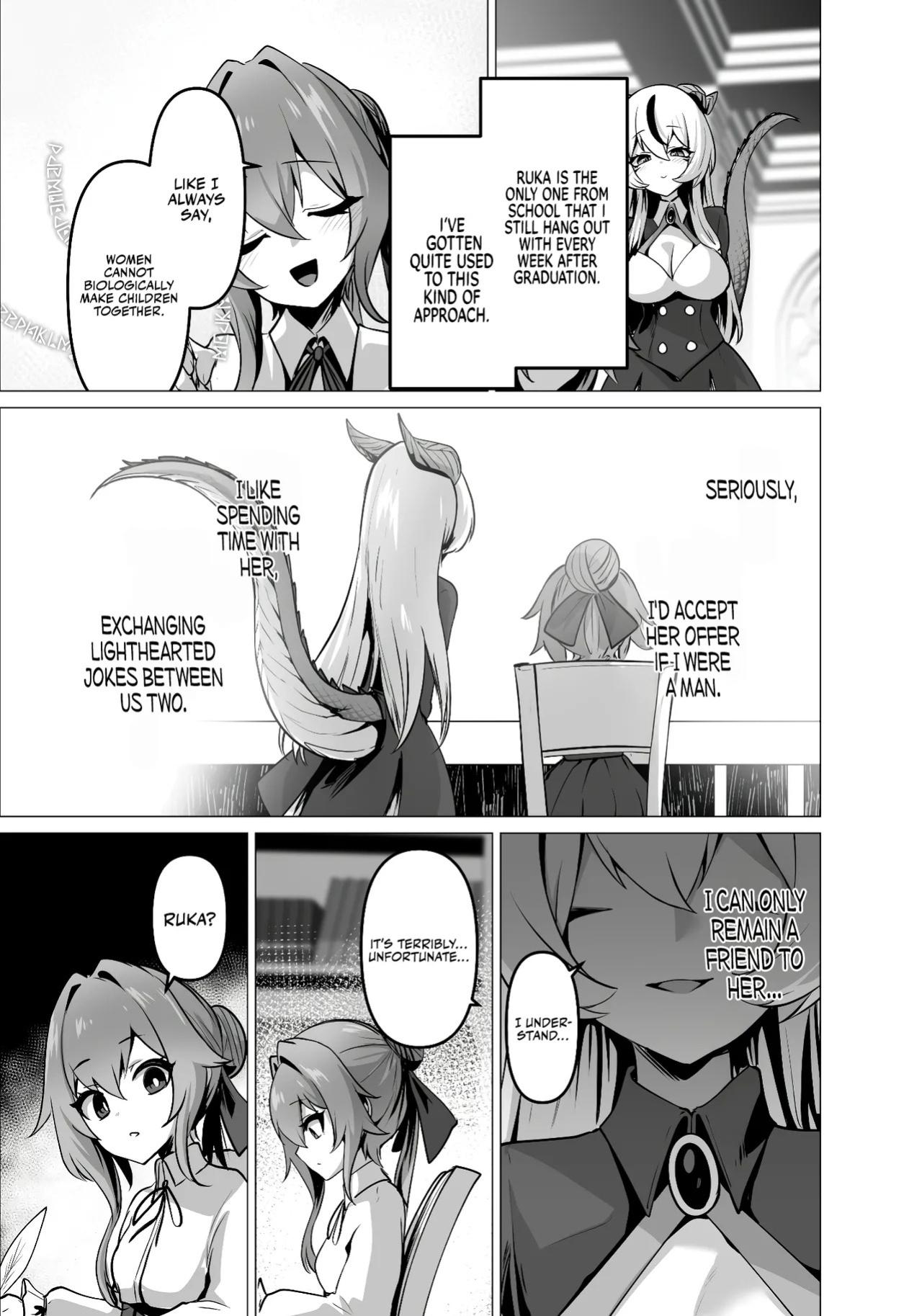 [Hashioki (Otemoto)] Saikyou Shuzoku no Ryuu no Musume ga Shitsukoku Kozukuri o Nedatte Kuru node Futanari Chinchin de Wakaraseru Hanashi | The Daughter of the Strongest Dragon Race Won't Stop Begging for a Baby, So I'll Teach Her a Lesson with My Futanar