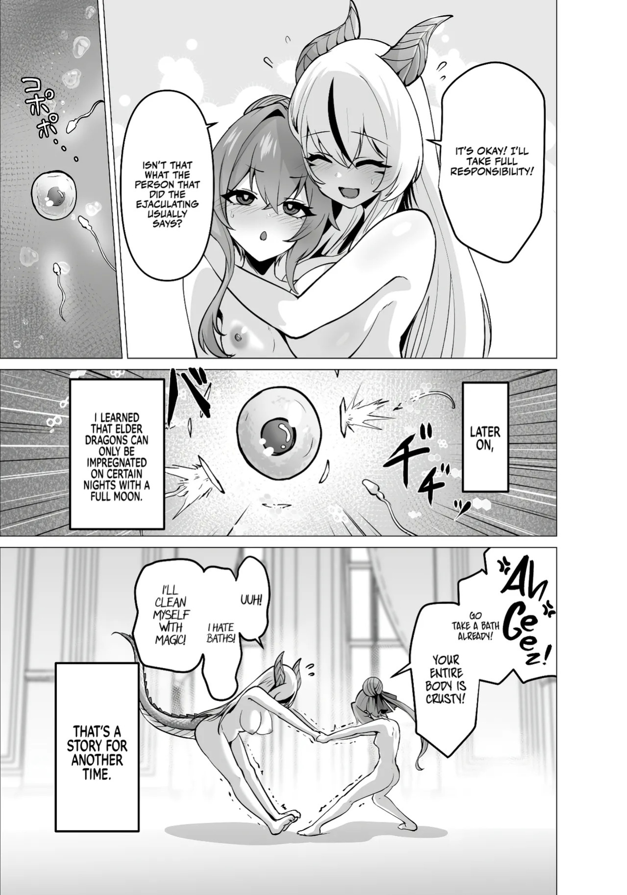 [Hashioki (Otemoto)] Saikyou Shuzoku no Ryuu no Musume ga Shitsukoku Kozukuri o Nedatte Kuru node Futanari Chinchin de Wakaraseru Hanashi | The Daughter of the Strongest Dragon Race Won't Stop Begging for a Baby, So I'll Teach Her a Lesson with My Futanar