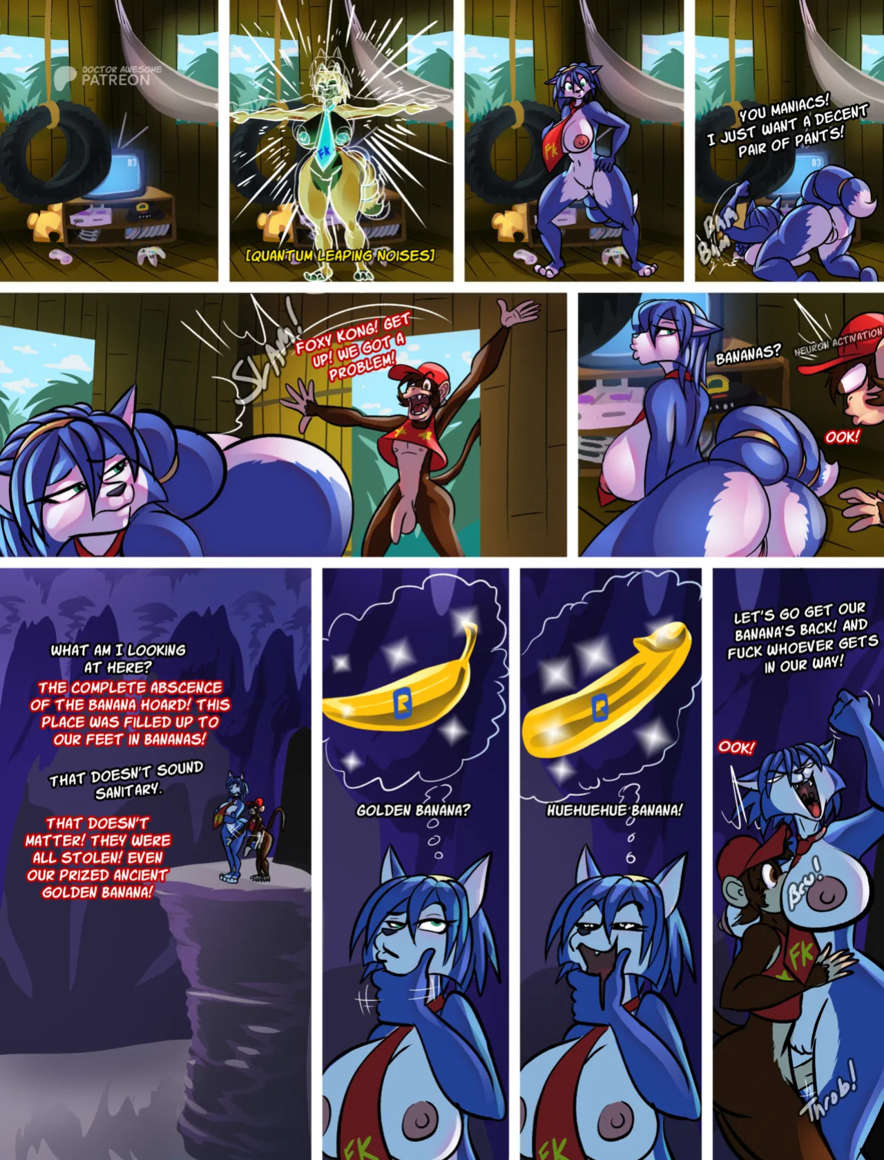 [Docter Awesome] Basque Comic: Krystal Fucks Up Donkey Kong Country (Star Fox Adventures x Donkey Kong) (ongoing)