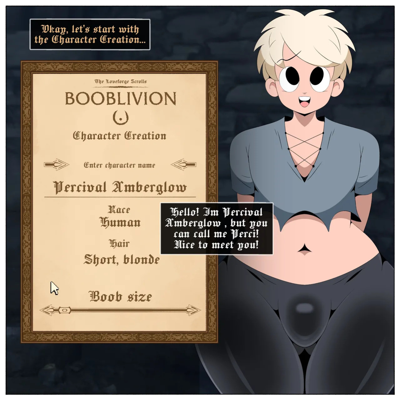 BOOBLIVION: Perci Character Creation