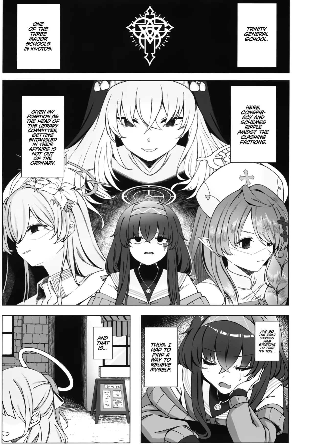 (C107) [Lactucopicrin (Momoiro Retas)] Rojiura no Majutsushi | The Magician of the Back Alley (Blue Archive) [English] [TheWhiteLine]