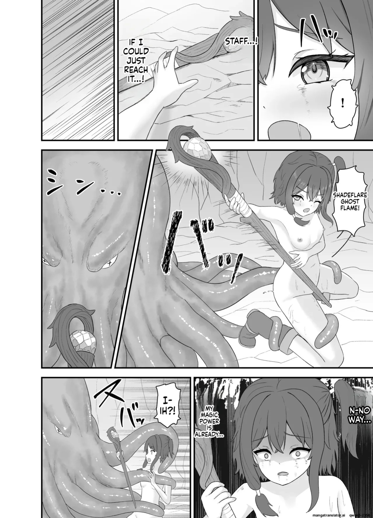 [Sakeru Buta (Asakura Takumi)] Tsuyoki na Madou Shoujo to Shokushu no Ori -Dungeon nite Shokushu ni Otsuru- [English] [SCANMTL]
