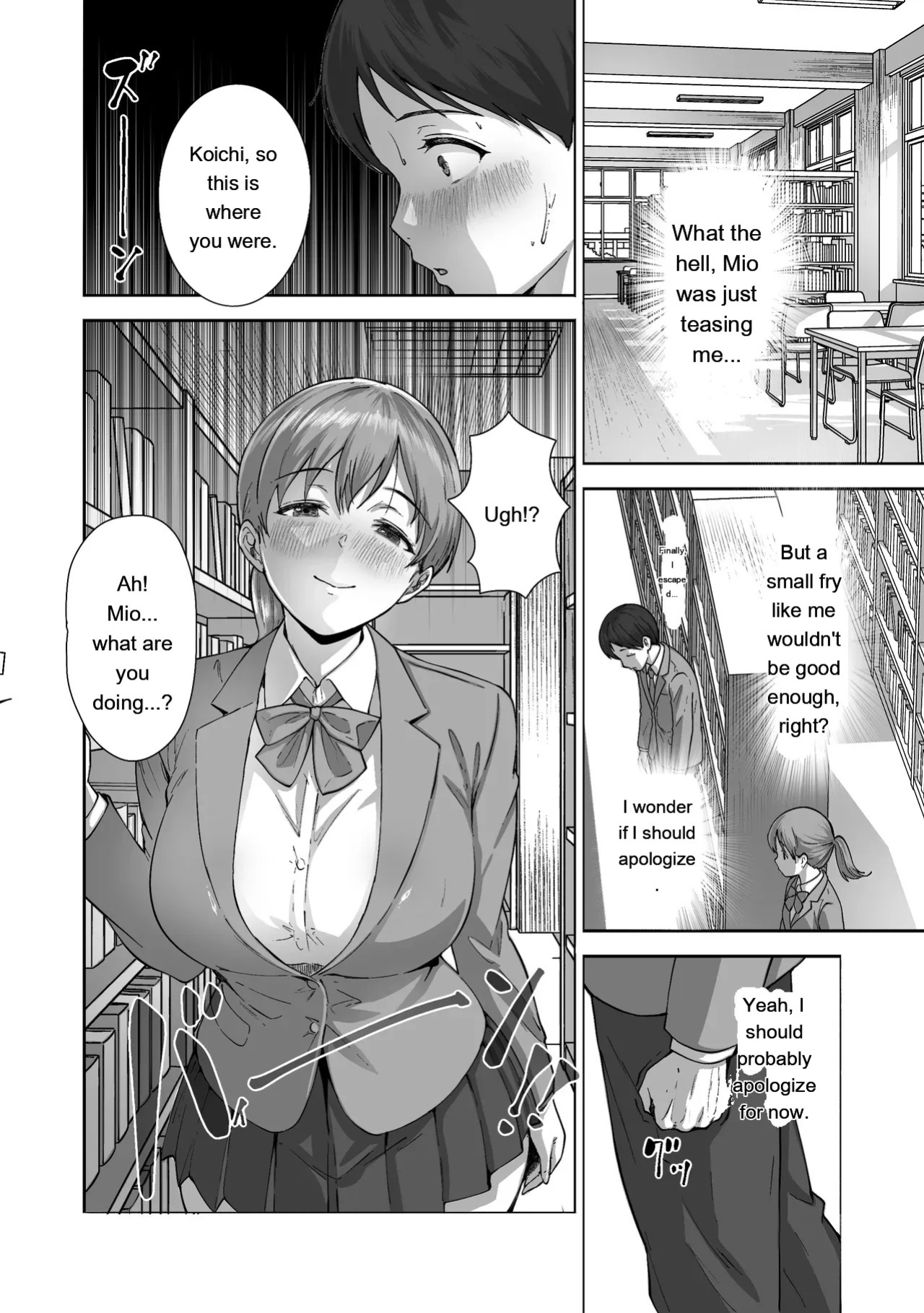 [Himan Boy (Ka-kun)] Nige Chin Complex ~Aza to Kyonyuu Joshi no Chouhatsu ni Bokki Kakushi Nigeta Zako ww~ [English] [MTL]