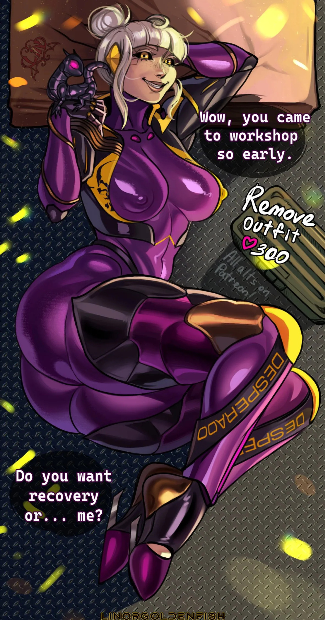 [Linor Goldenfish] She needs your love (and spares⚙️) (OC) (Metal Gear Solid)