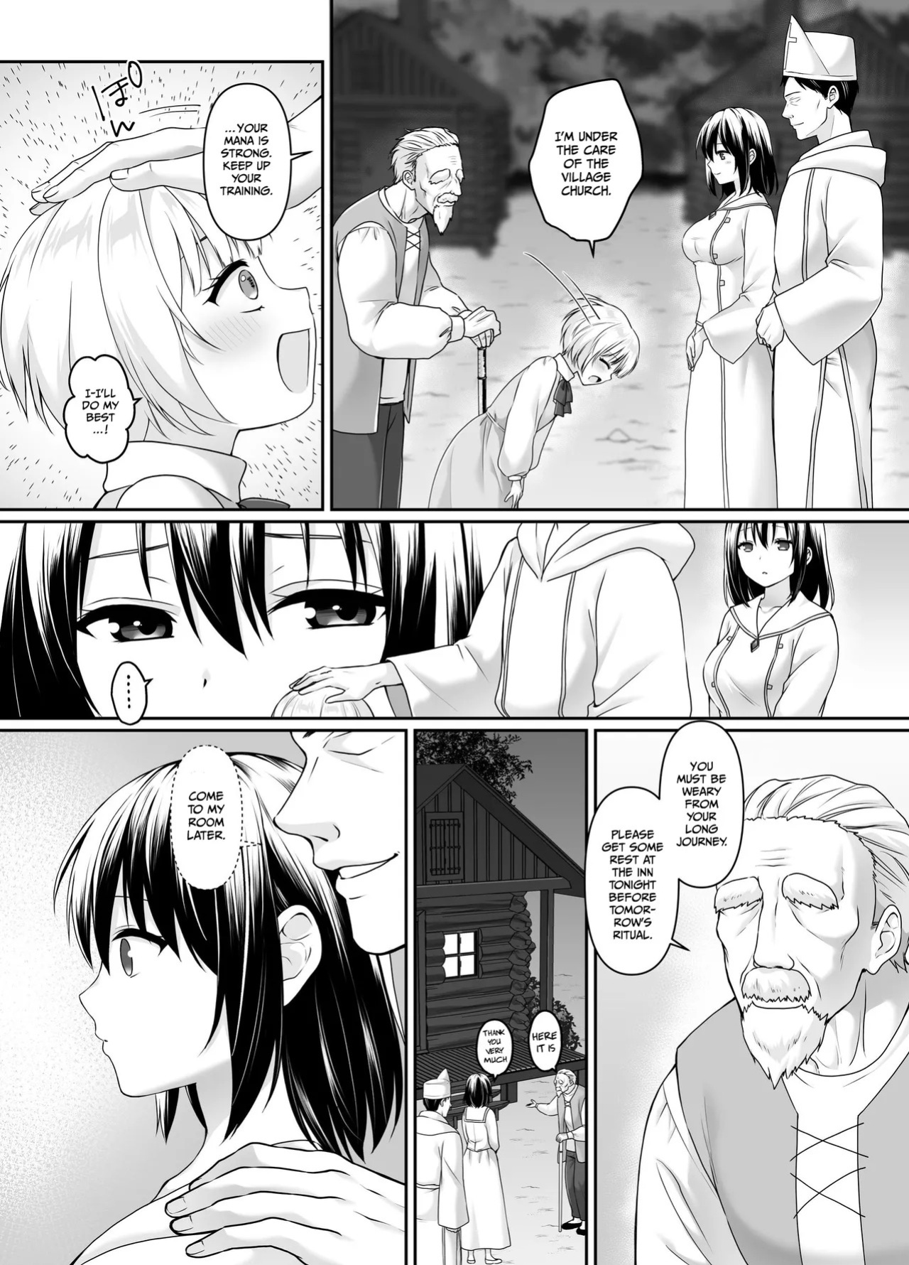 [Seika Kairaku Shoten (Tukimi Haku)] A story about a naive, black-haired Holy Maiden undergoing an intimate virginity inspection by a corrupt bishop [English] [Gagak_Ireng] (rewrite)