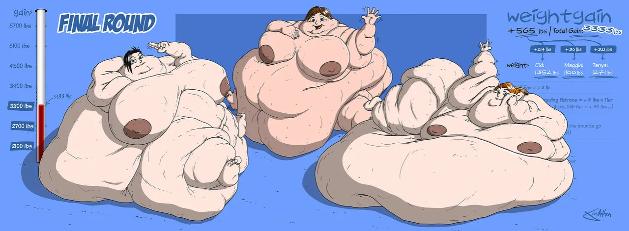 [ theKoudelka ] Weightgain-Drive: Maggie, Cid & Tanya (Complete)