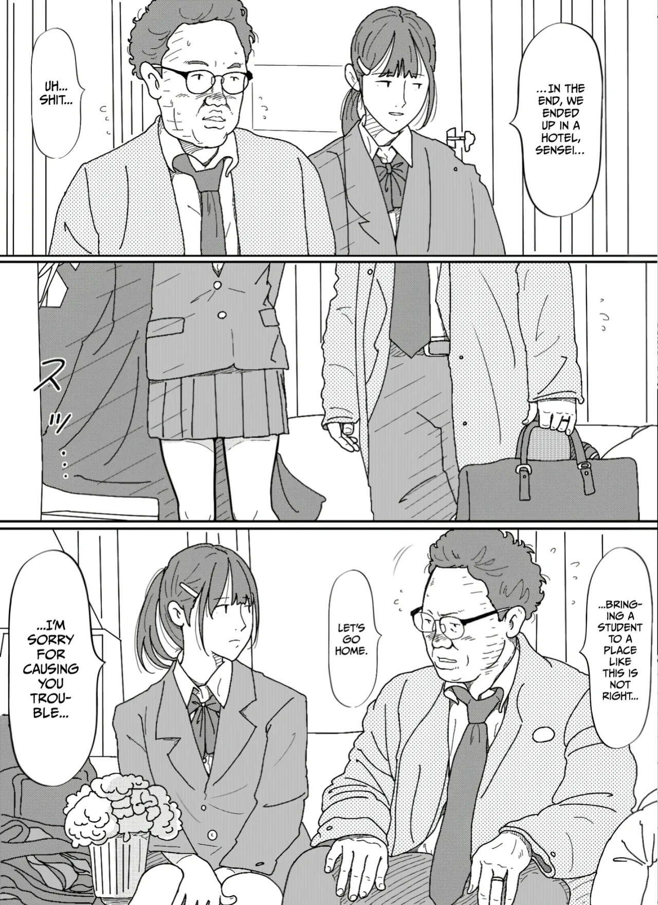 [Circle Kotatubuton] That middle-aged homeroom teacher who pretends to resist but still gives in to his teenage student’s seduction is disgusting. [English] [Gagak_Ireng] [Digital]