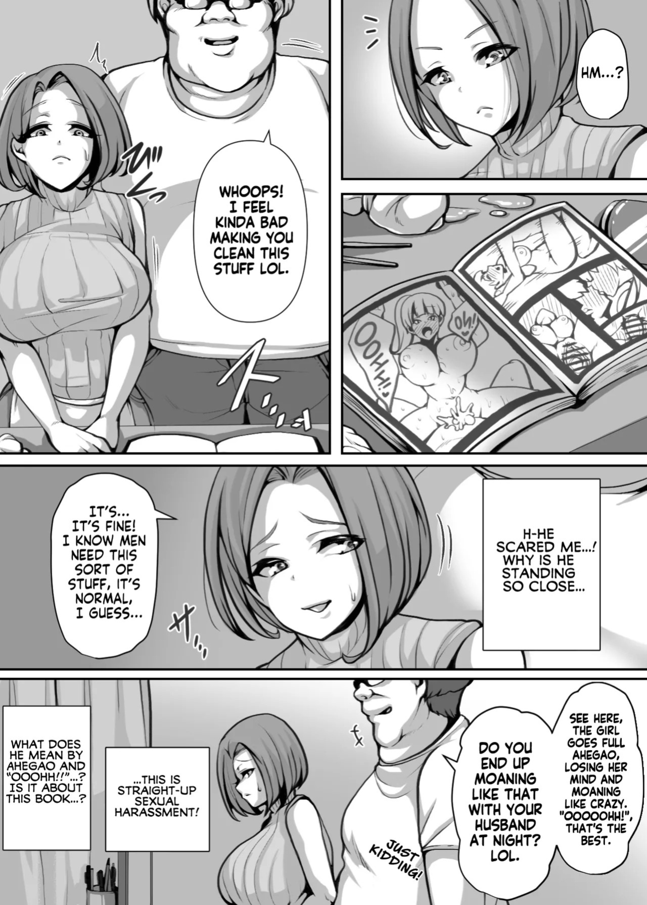 [Mitsumitsu Niku] Ohogoe wo Hiteishita Hitozuma ga Otosareru Hanashi | The Married Woman Who Denied Her Crazy Moans Was Defeated [English] [KM_42]
