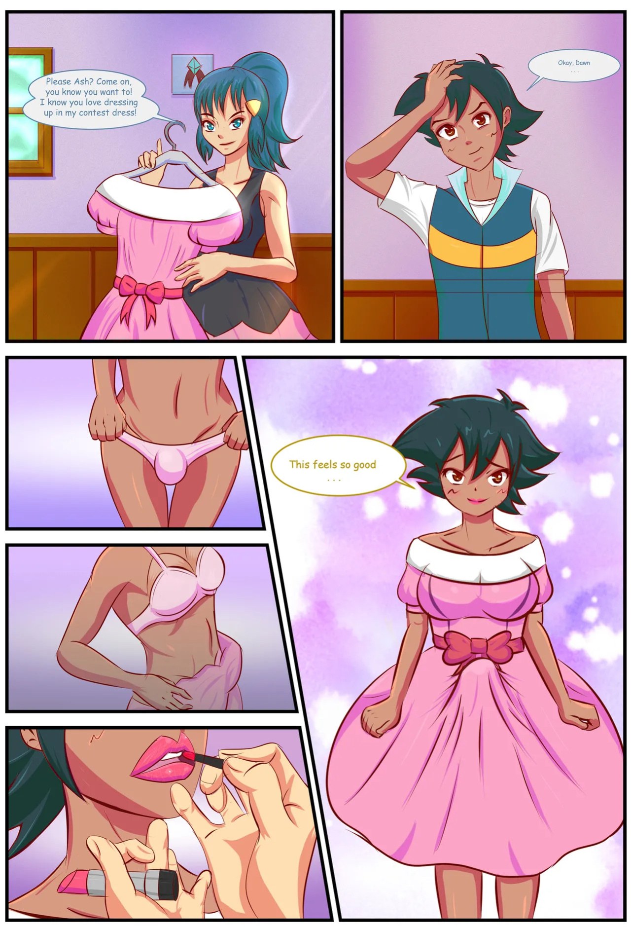 [Flechitas] Ashley and Dawn's Sexy Dress-up (Pokemon)