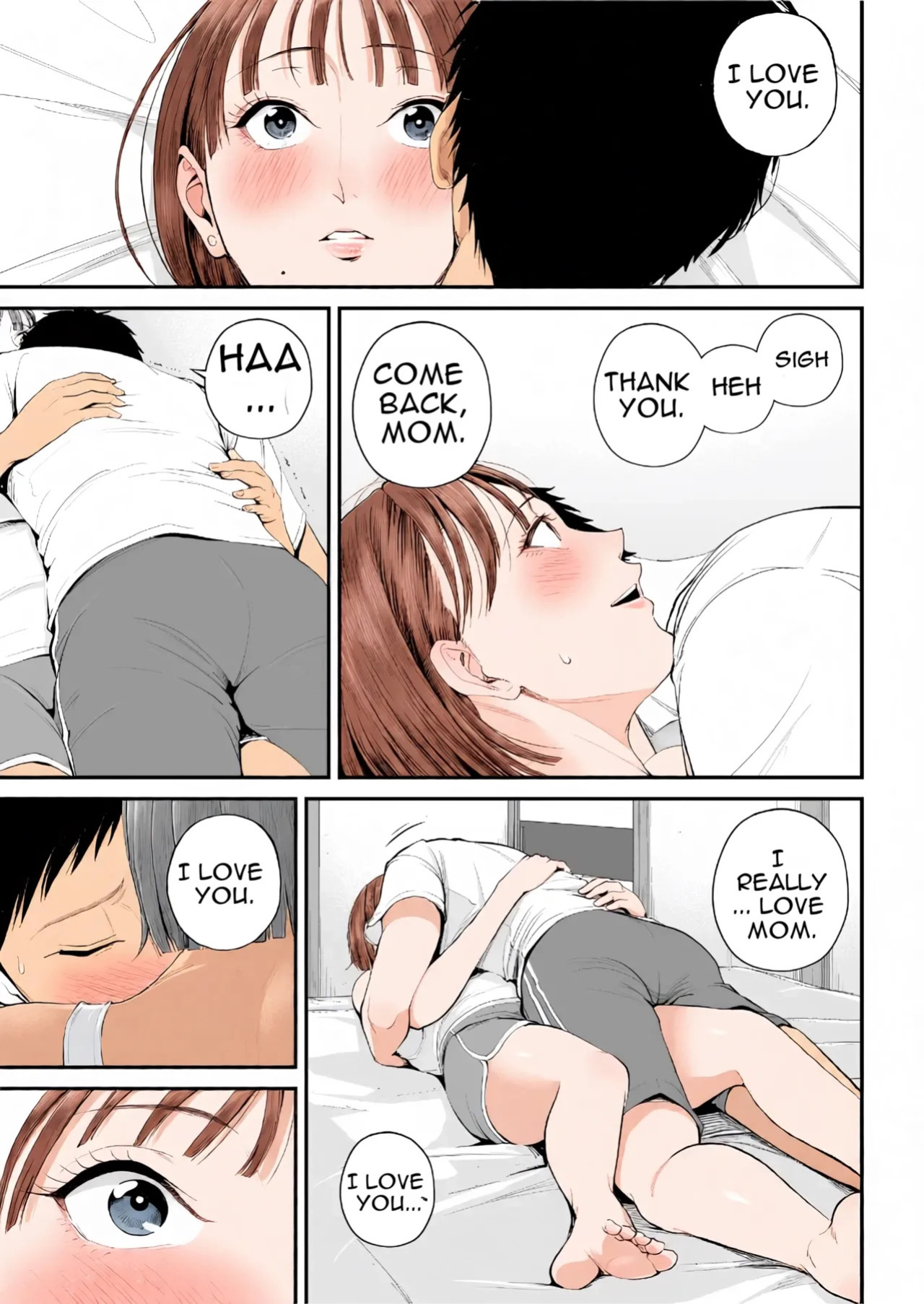 [Shiono Kou] Mother-Son Affair I really love my mom we're having sex today [English] [Colorized]