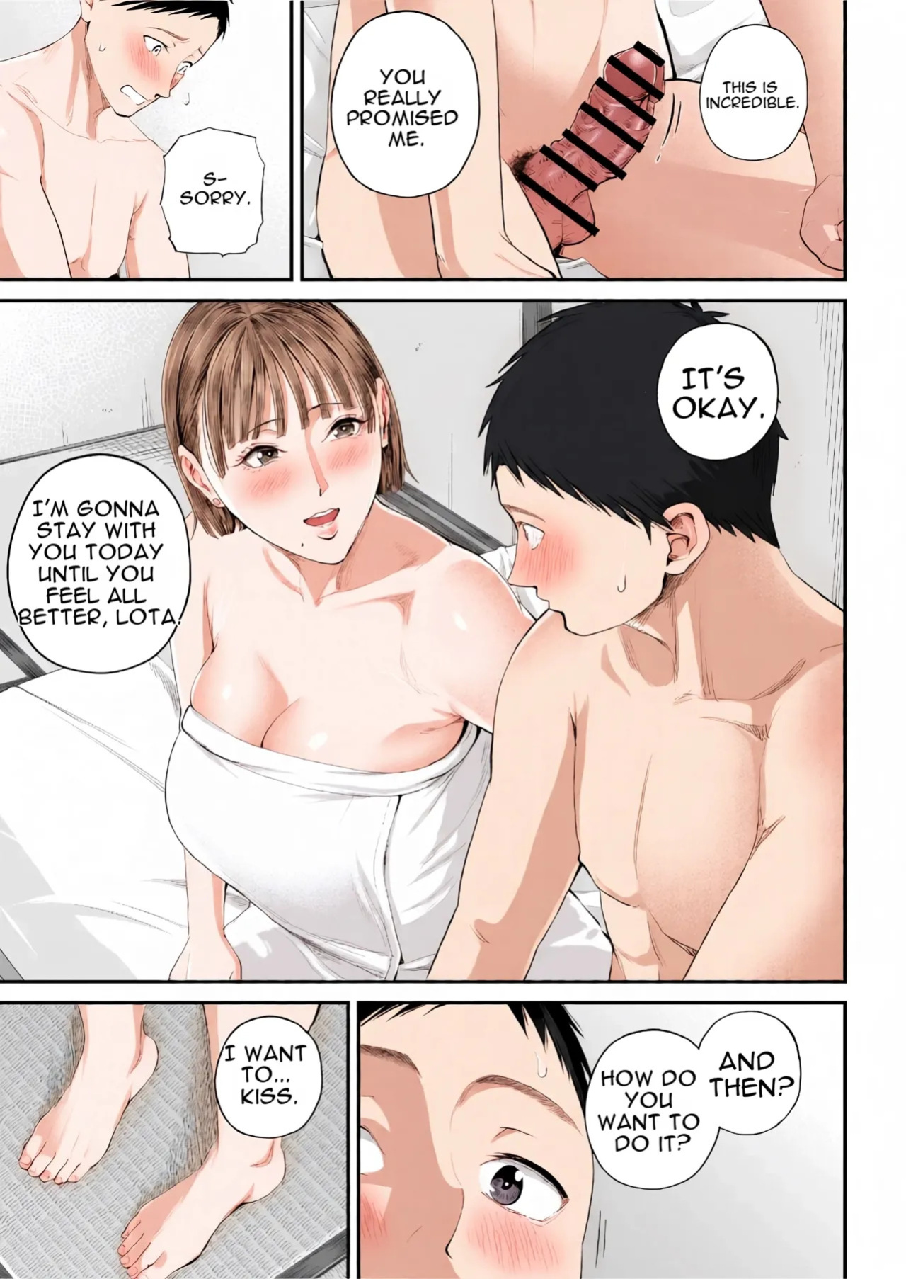 [Shiono Kou] Mother-Son Affair I really love my mom we're having sex today [English] [Colorized]