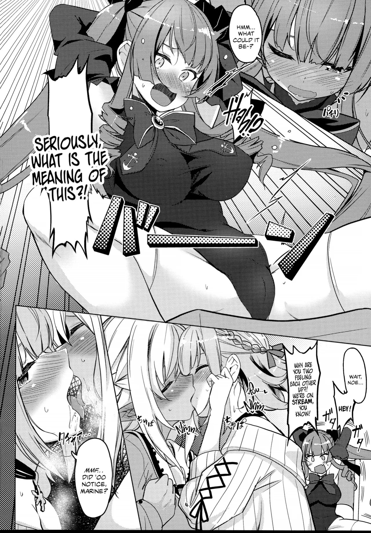 (C99) [obsession! (Hyouga.)] Onee-san gumi de muramura gaman | The Older Sister Group's Horny Endurance Test (Hololive) [English] [Castle TL]