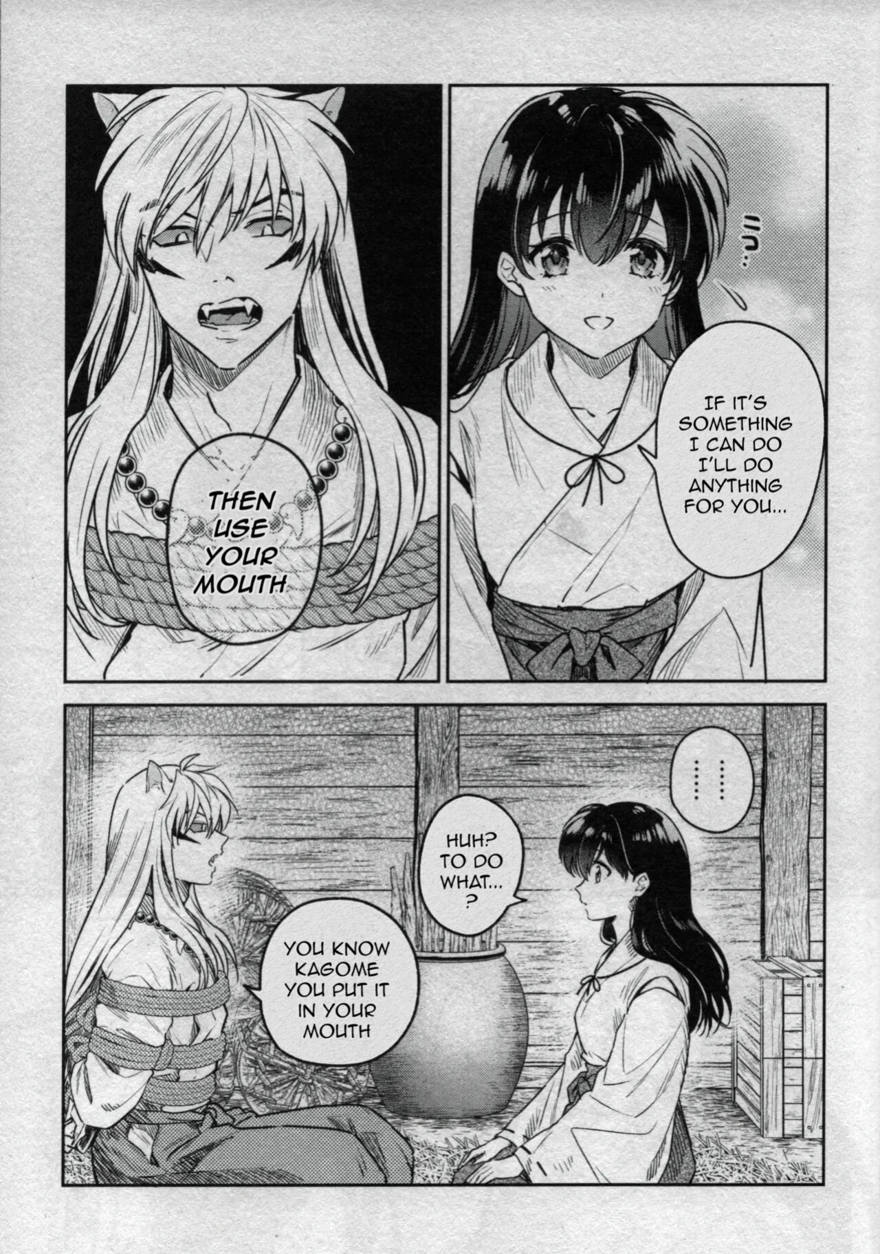 (SARK16) [Wanwano (Motobi)] Sengoku Makurazoushi Inu Kago Kinbaku Hen | Feudal Erotic Book Inukago Bondage Chapter (Inuyasha) [English]