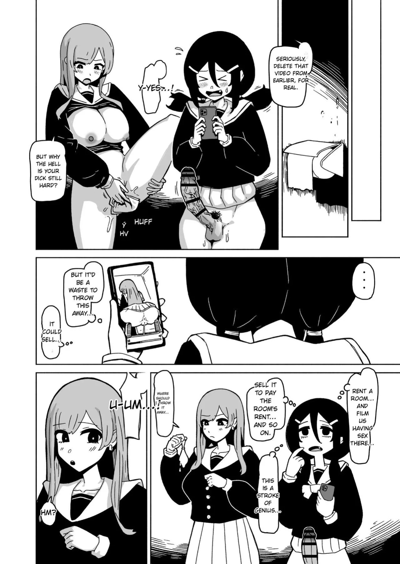 [Late-Night Episode] A Futanari Introvert Who Eventually Sets Up a Sex Room and Has Wild Sex with the Class Gals