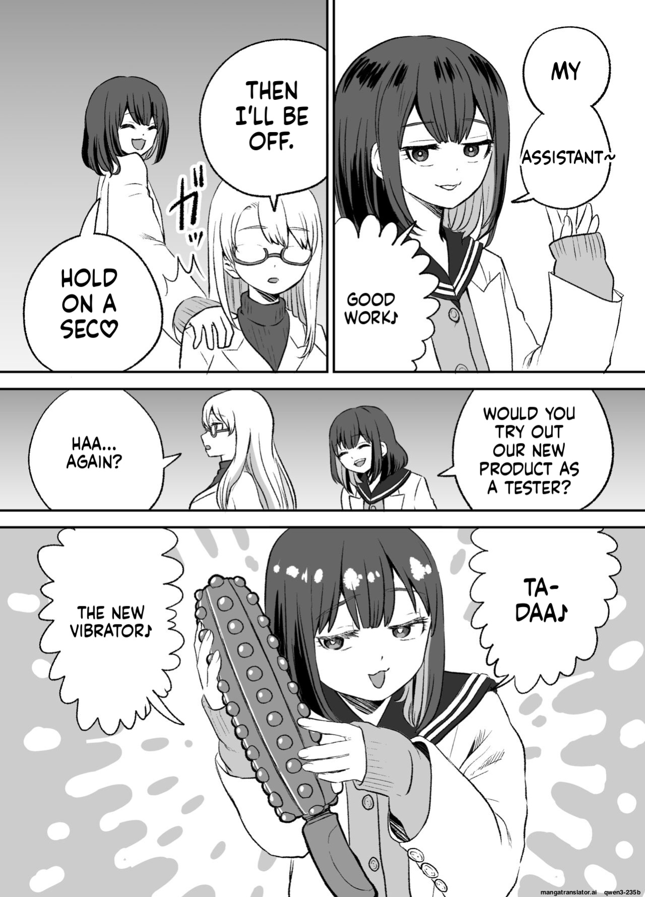 [Eichi Kenkyuujo (Blank)] Omocha Kaihatsubu Joshu-chan no Sanzan na Nichijou [English] [SCANMTL]