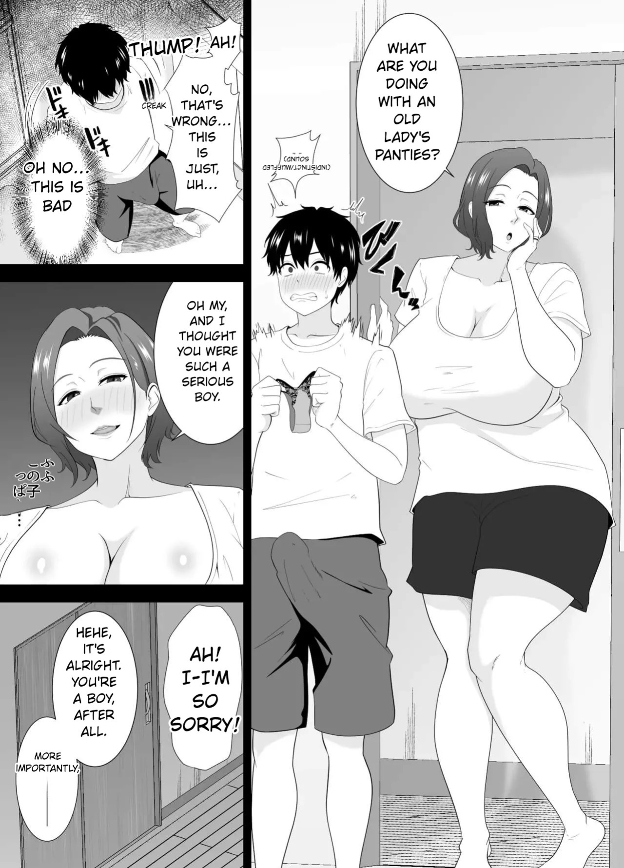 [Studio Macaron (Moeyama P-Man)] Muchimuchi Tomohaha no Shitagi de Tatteru no o Mirareta Boku no Matsuro ga Yabasugiru [English]