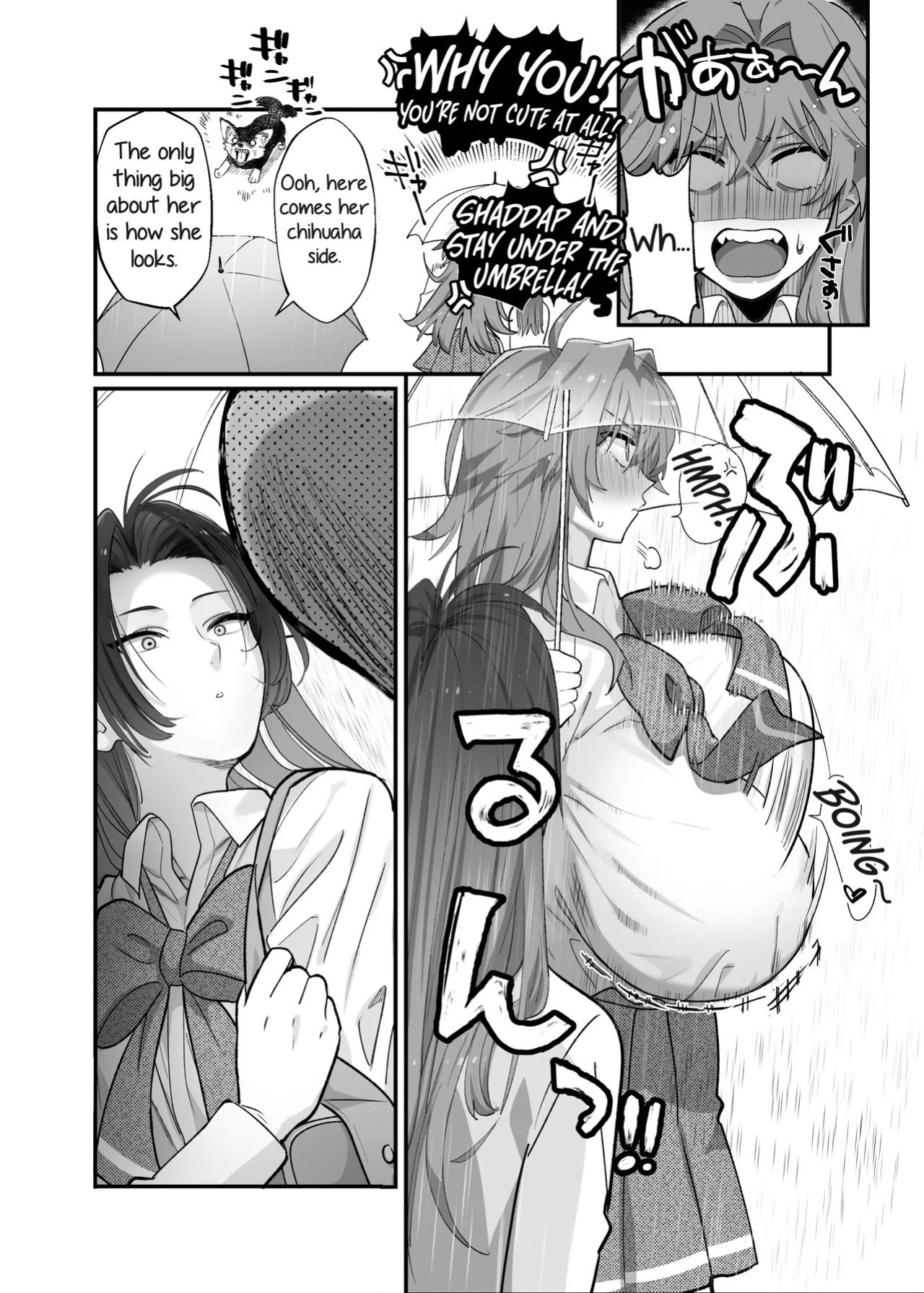 [The Devil You Know (Ihogawa)] Oogataken Joshi dakedo Nakami Chiwawa de Chikubi mo Yowai | She's a Large Dog-type, but Inside She's a Chihuahua and Weak at the Nipples [English] [Digital]