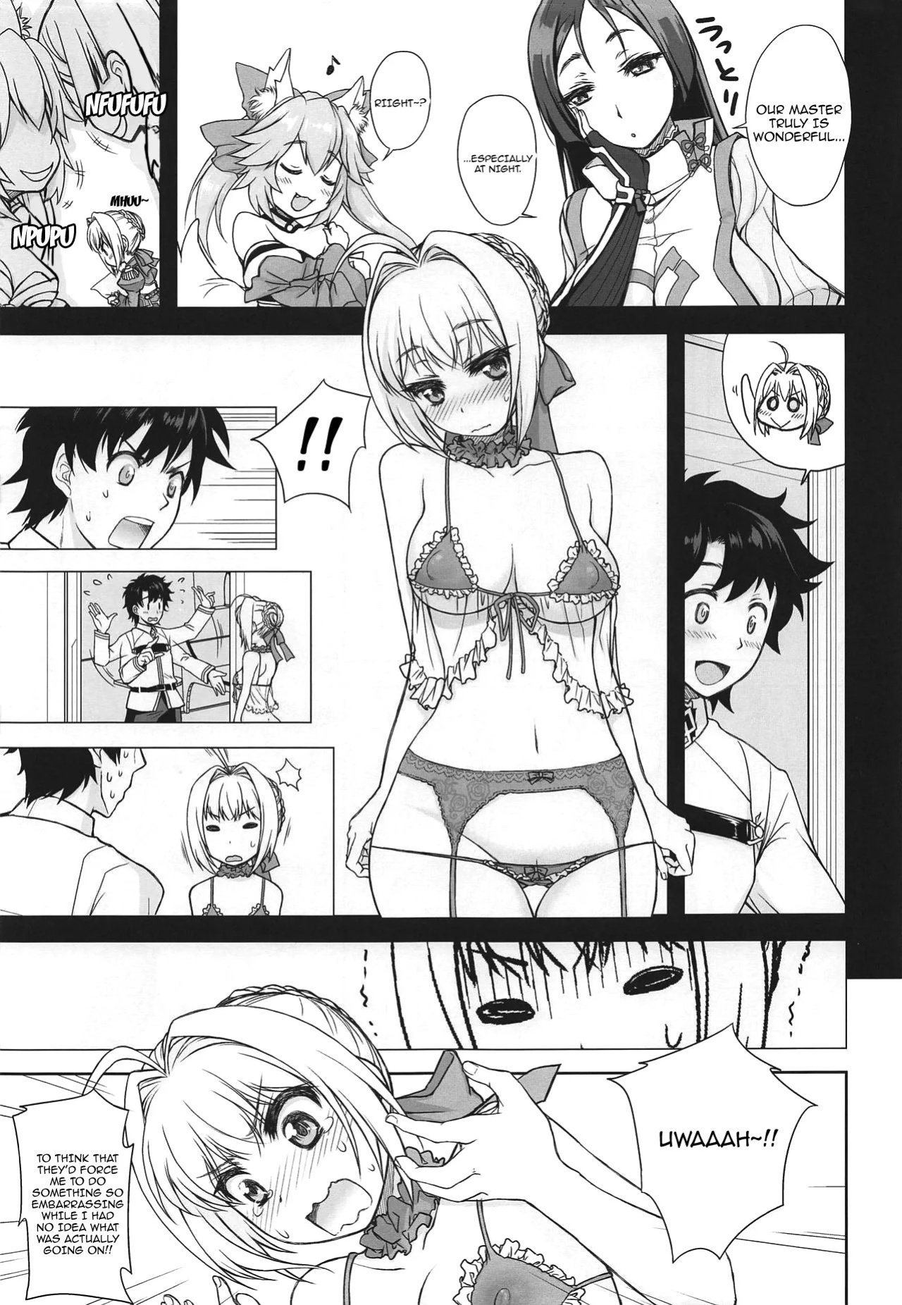 (COMIC1☆15) [Jyaraya (Morishima Petit)] Lingerie Koutei o Dounika Shichaitai! | I Want to Do Something About the Lingerie Empress! (Fate/Grand Order) [English] {Doujins.com}